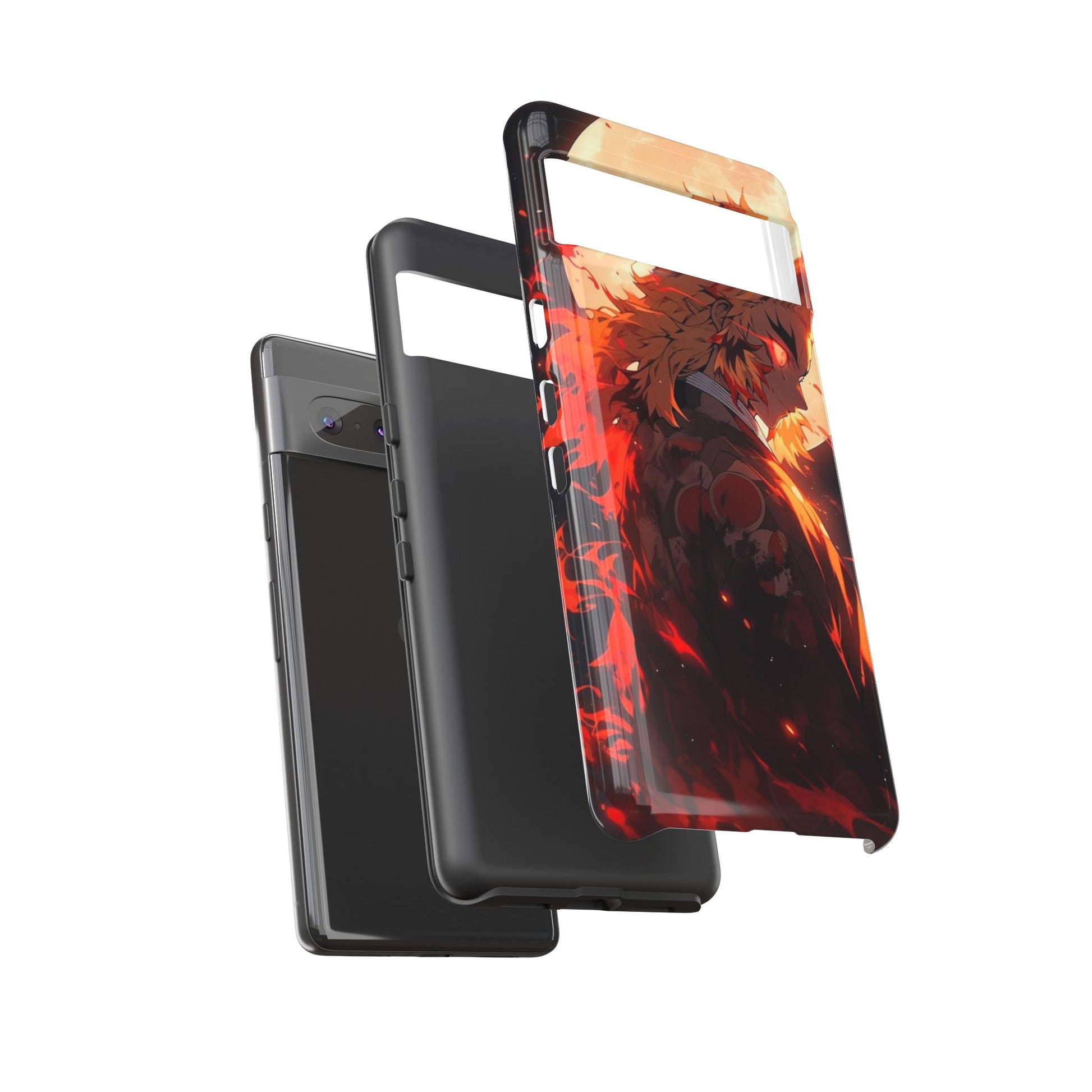 Demon Sl;ayer Rengoku Anime Phone Case, Tough Cases for iPhones, Samsung, and Pixel
