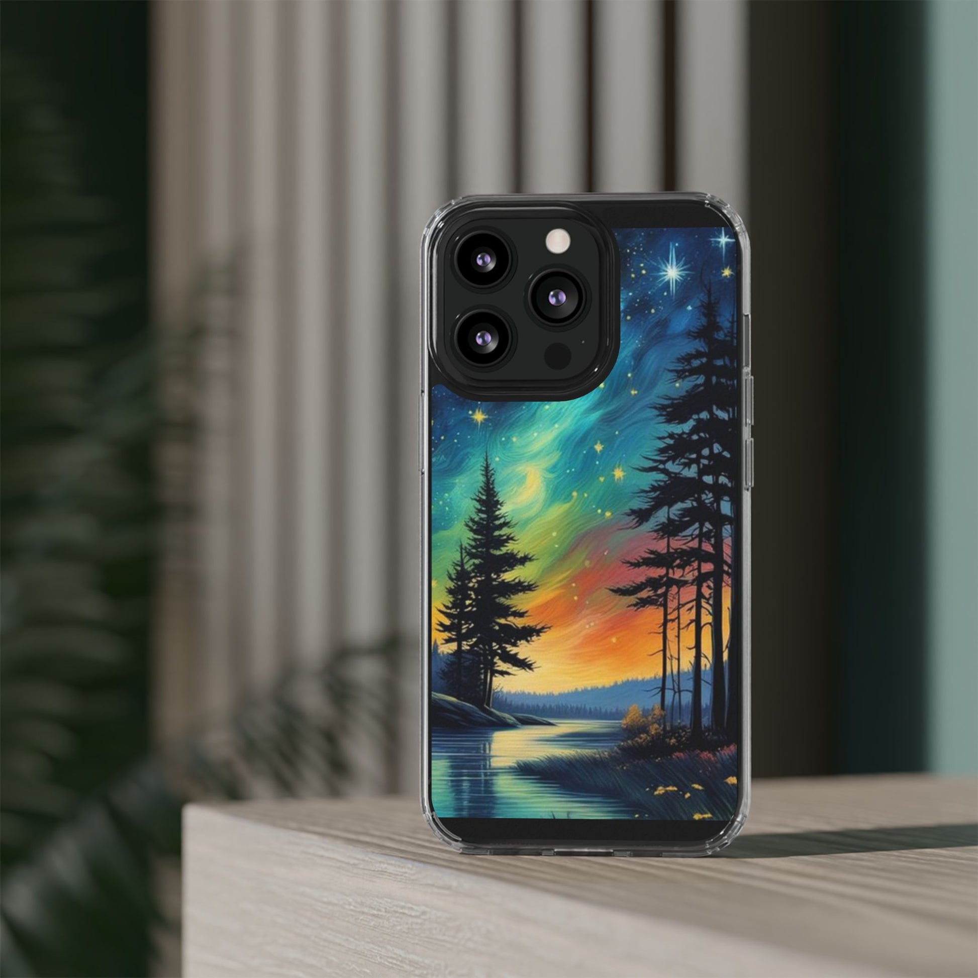 Starry Night Style Forest Art Iphone, Samsung case