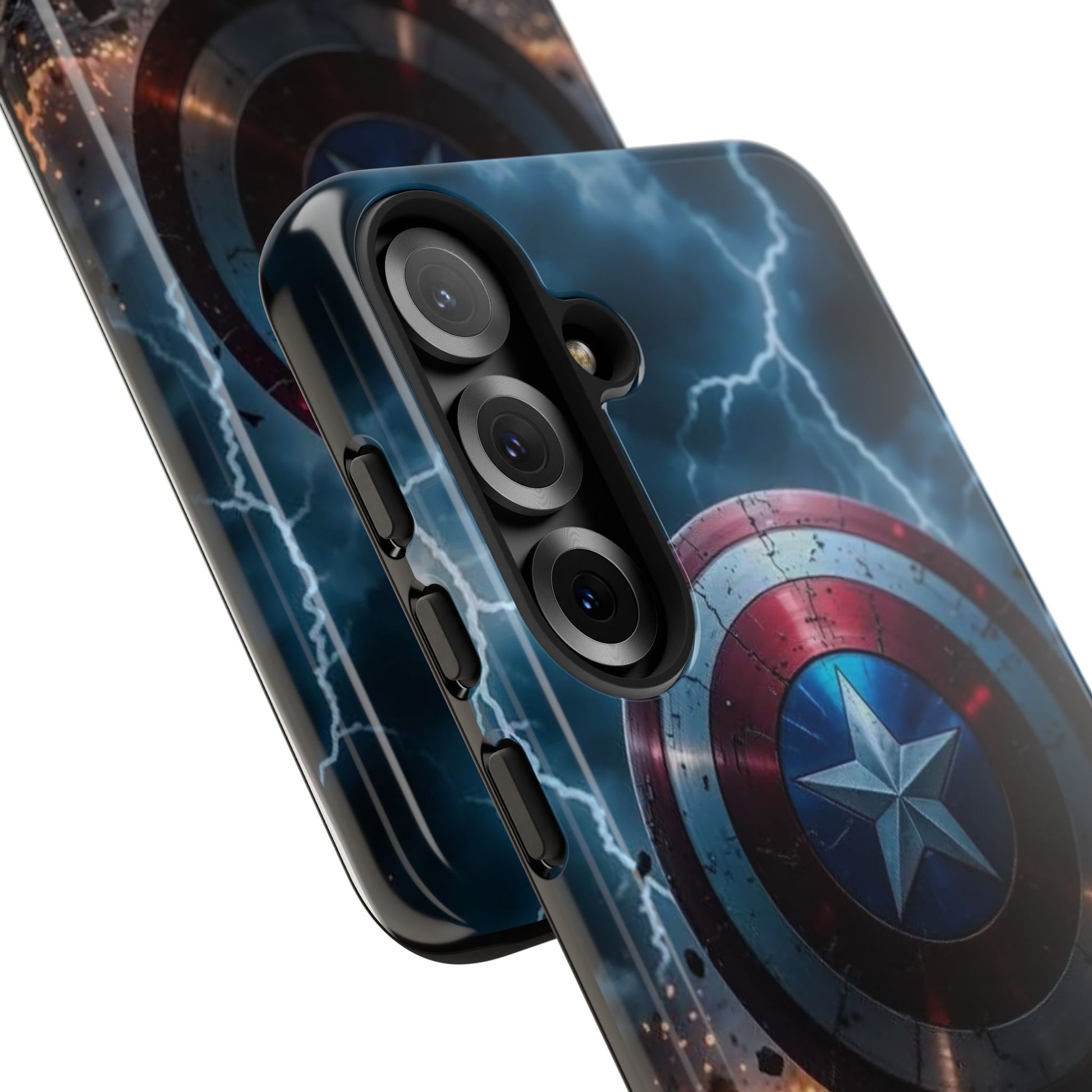 Captain America Shield Tough Cases for iPhones, Samsung, and Pixel