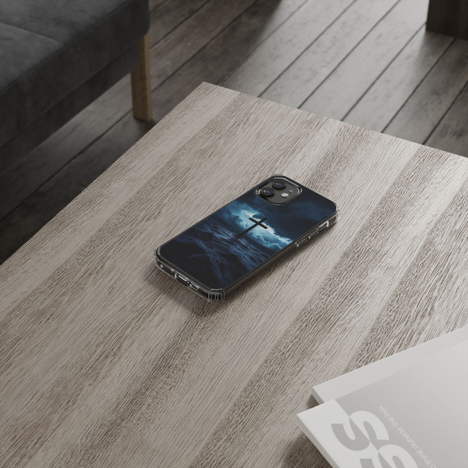Christian Cross Storm Clear Case - Religious iPhone Samsung Cover, Faith Phone