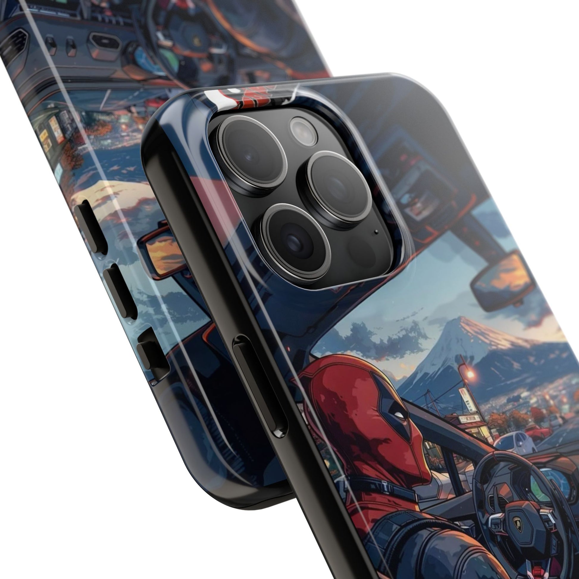 Deadpool Drifting Tough Phone Case, Marvel Hero Phone Cover, Superhero Phone
