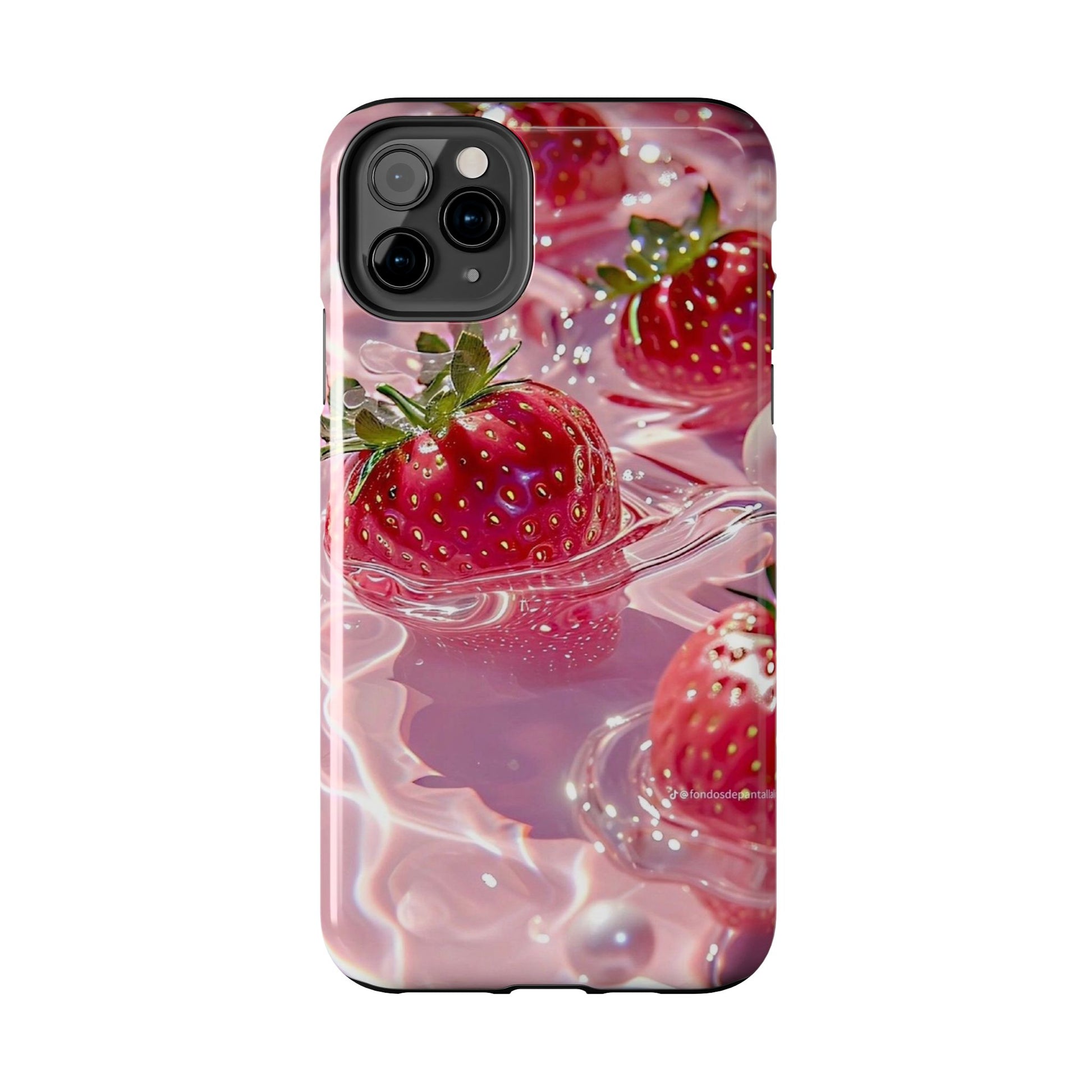 Floating Strawberries Themed Tough Phone Cases for Iphones & Samsung Phones