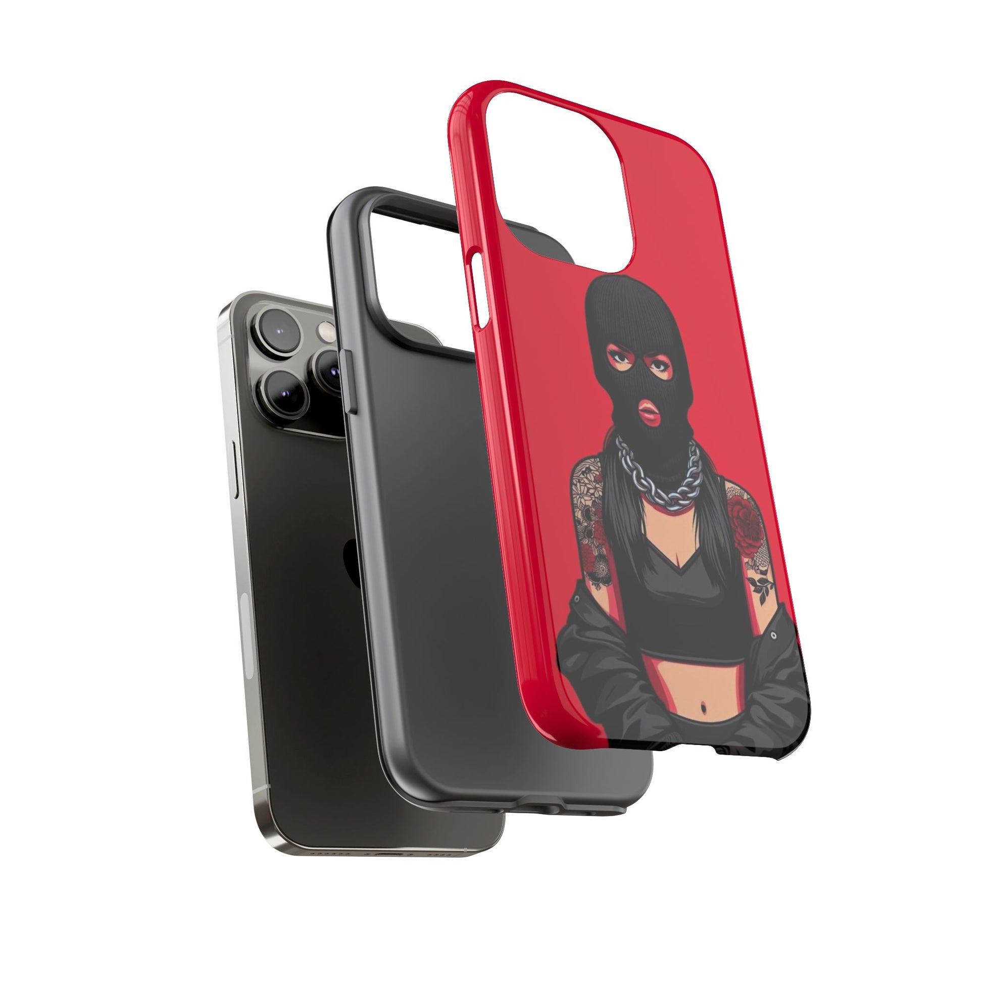 Thug Girl Red Design Tough Cases for iPhones, Samsung, and Pixel