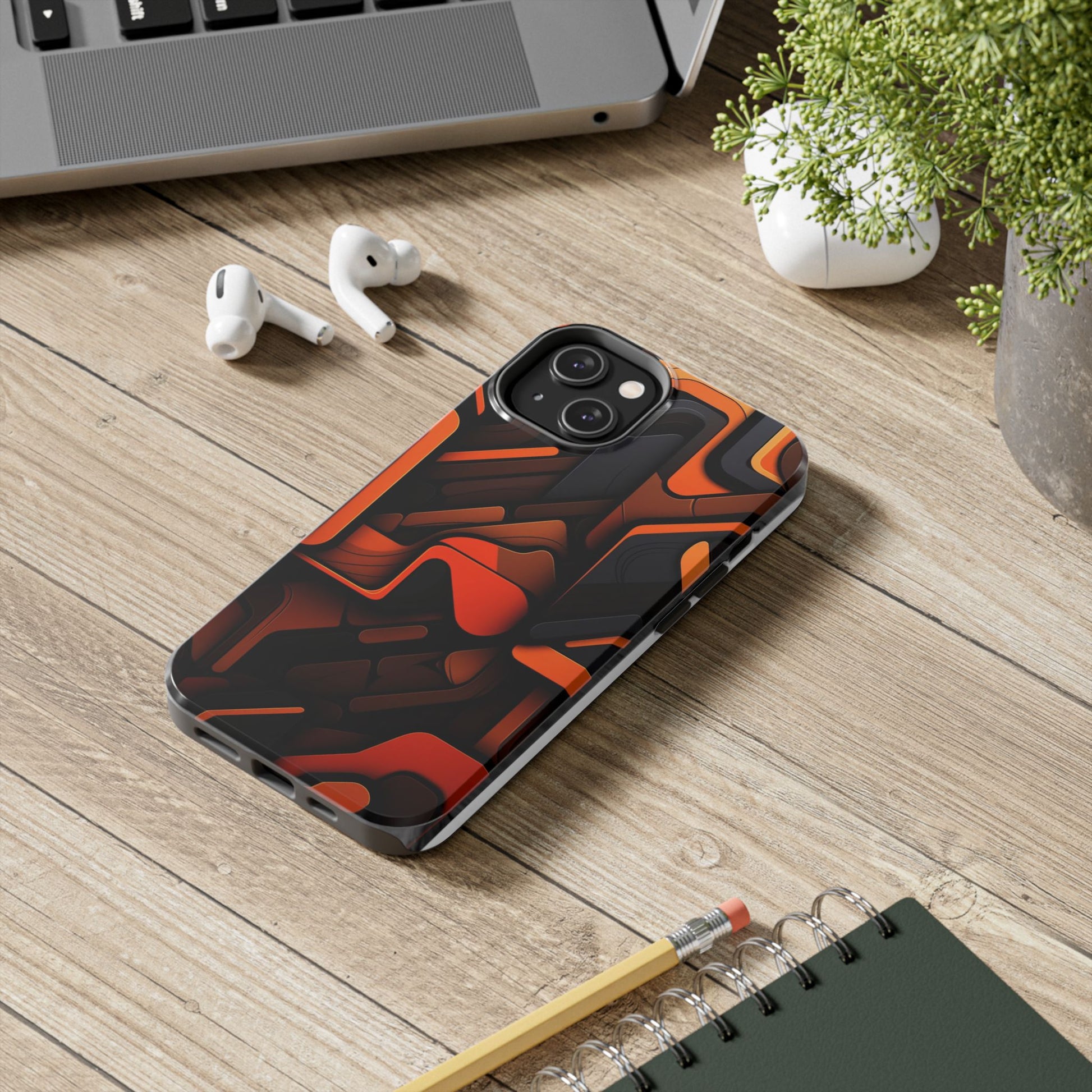 Orange Abstract Art Design Phone Case for Select iPhones & Samsung Galaxy Phones
