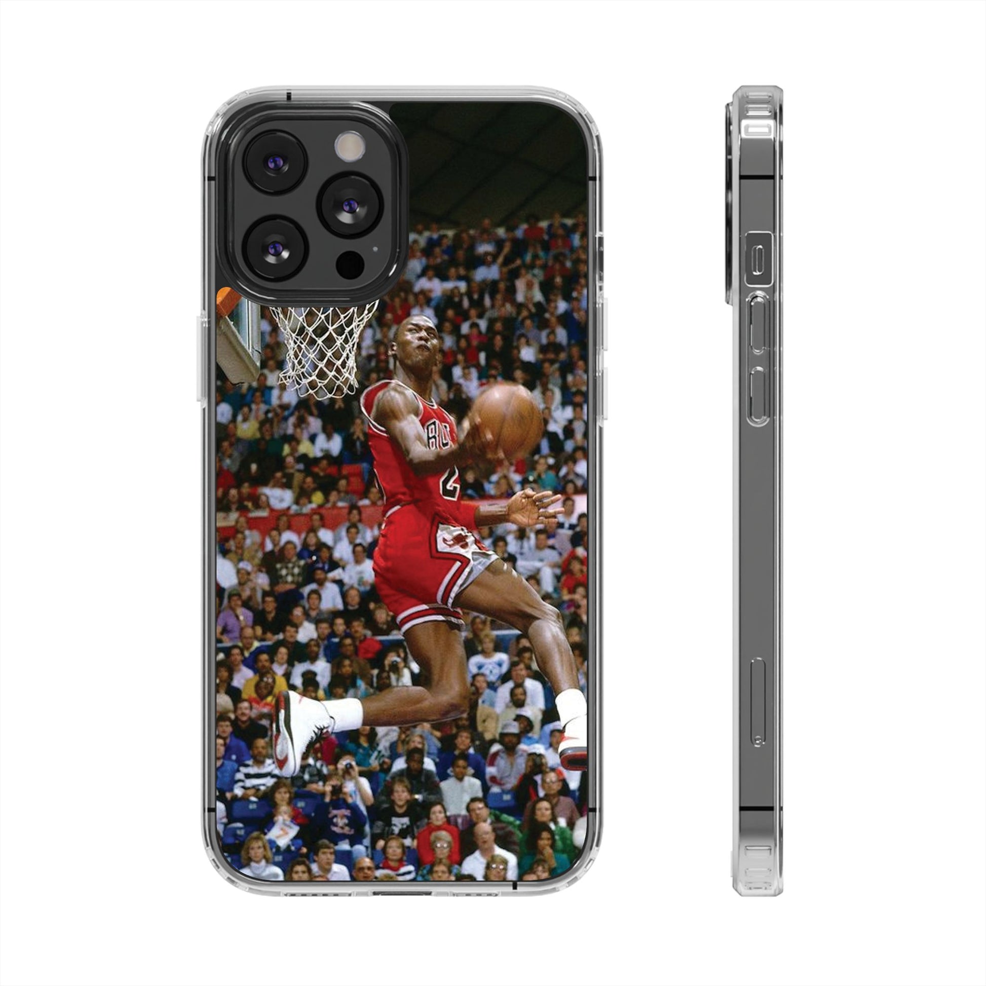 Vintage Jordan Dunk themed Basketball Inspired design Clear Phone Cases