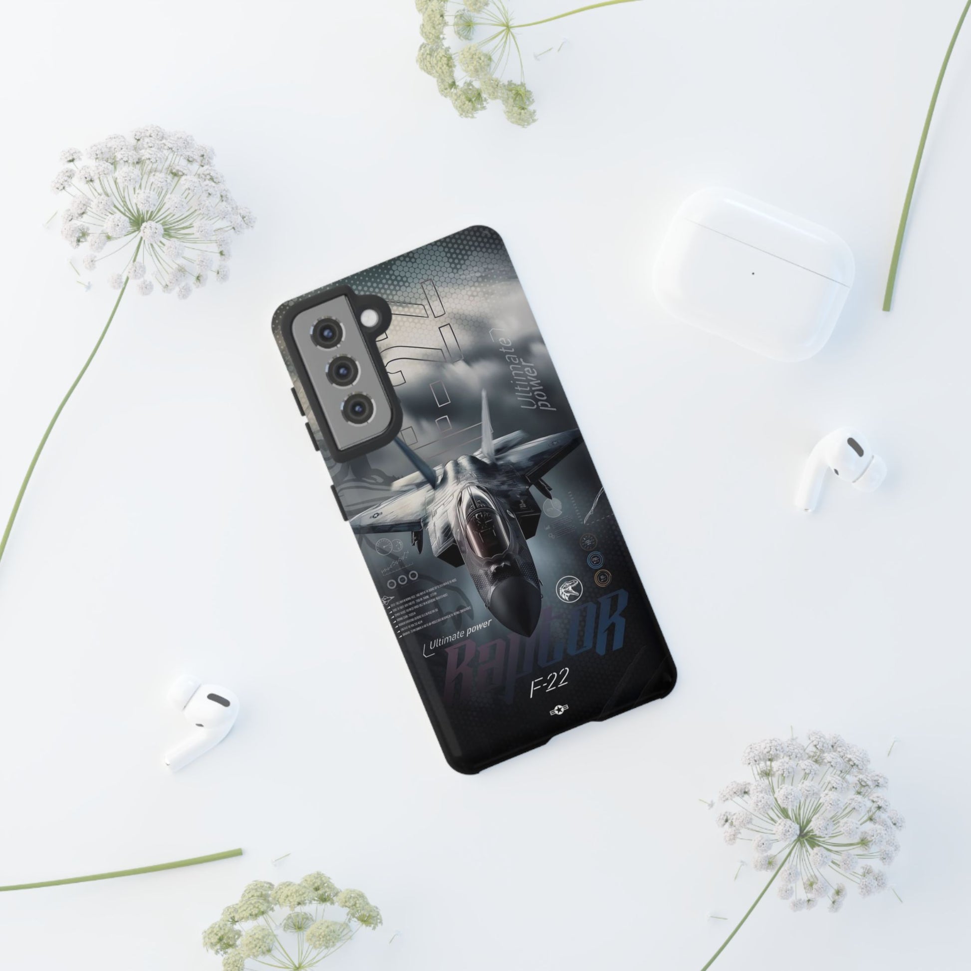 F-22 Raptor Fighter Jet Tough Cases for iPhones, Samsung, and Pixel