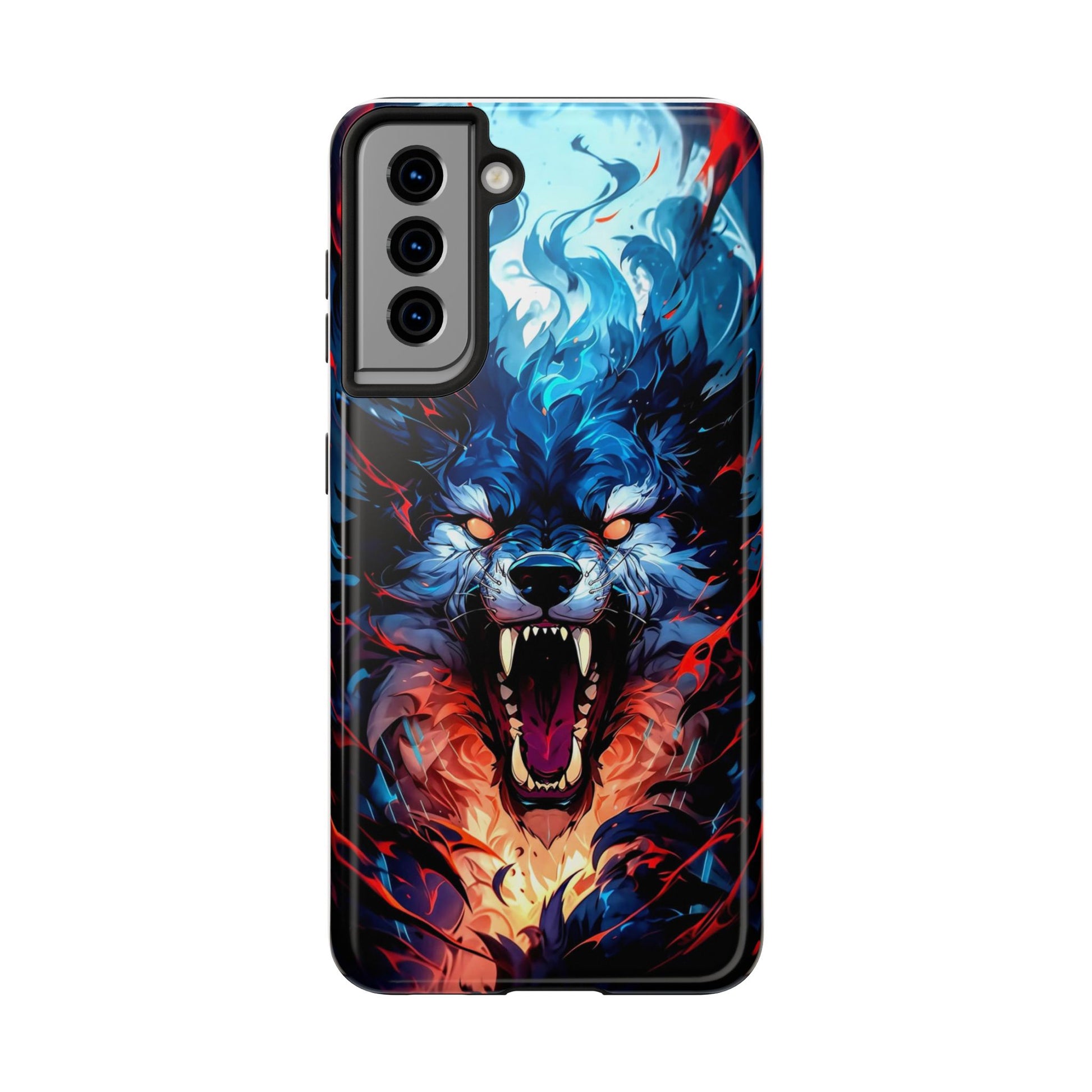 Aggressive Wolf Art Themed Tough Phone Cases for Iphones & Samsung Phones