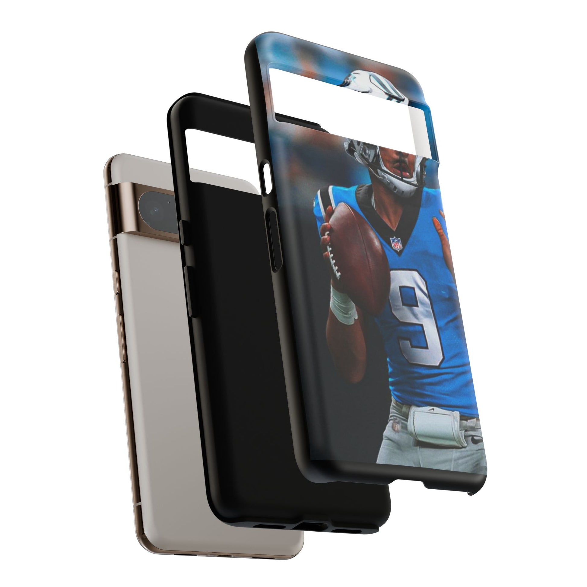 Carolina Panthers Bryce Young Football Tough Cases for iPhones, Samsung, and Pixel