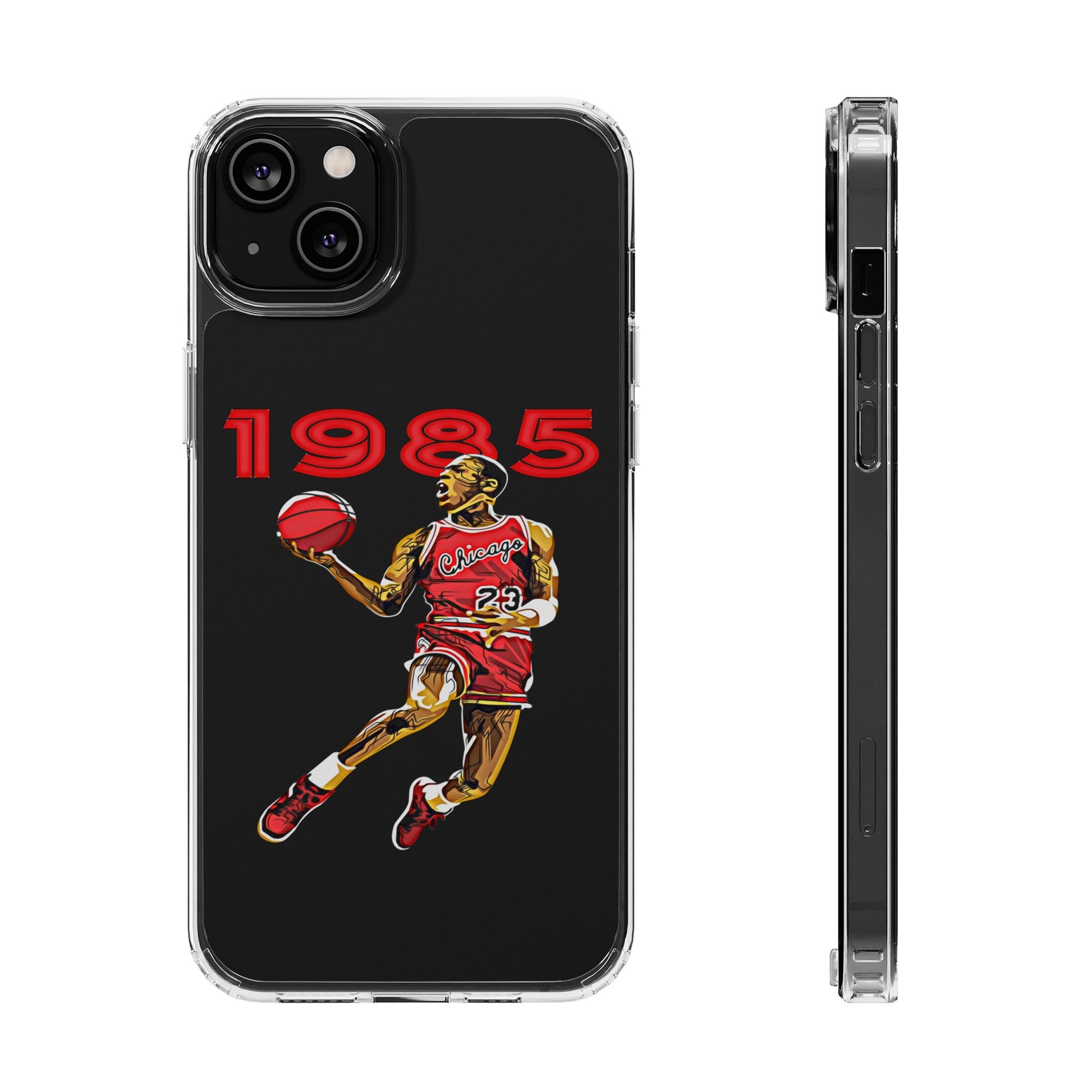 1985 Jordan Slam Dunk themed Basketball Inspired design Clear Phone Cases