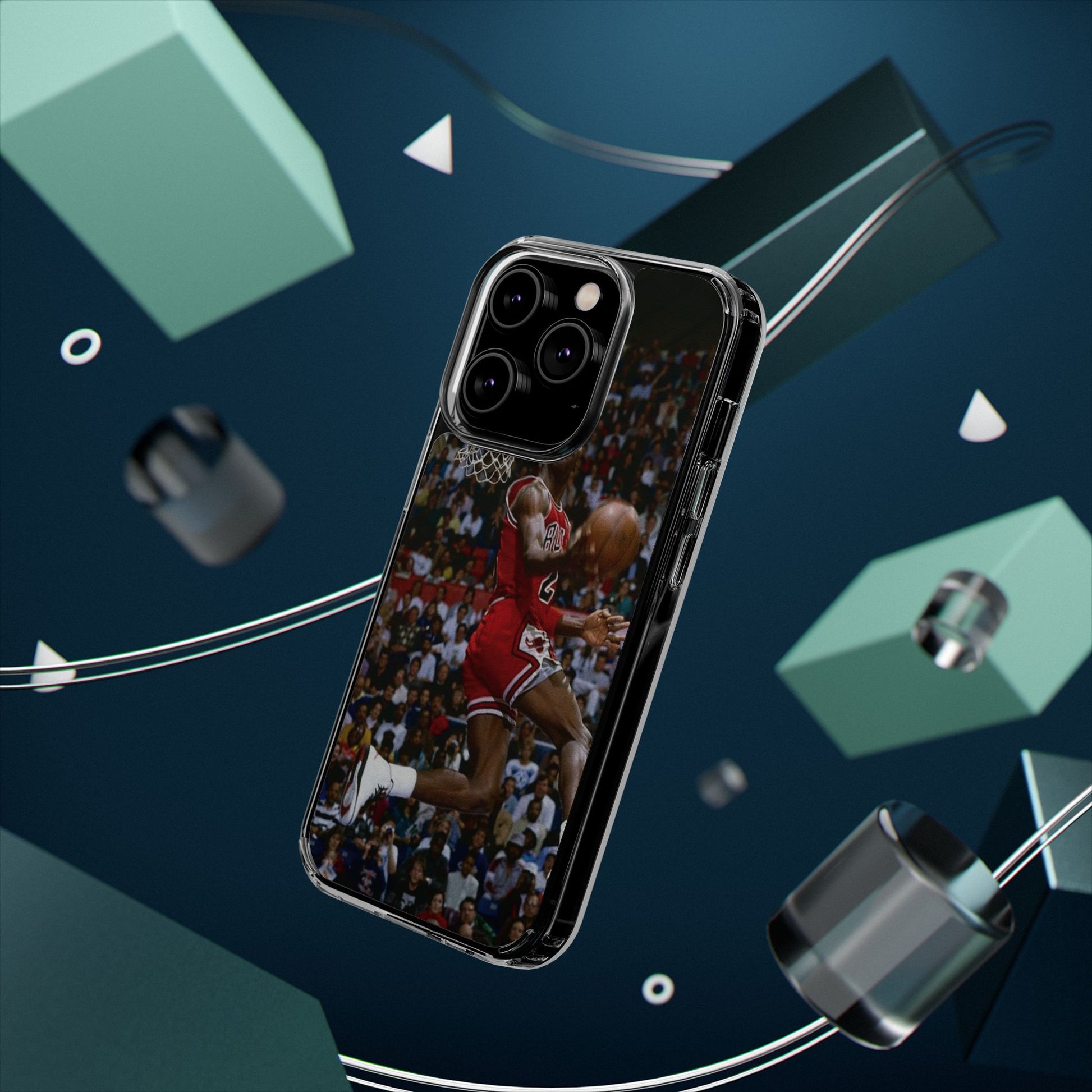 Vintage Jordan Dunk themed Basketball Inspired design Clear Phone Cases