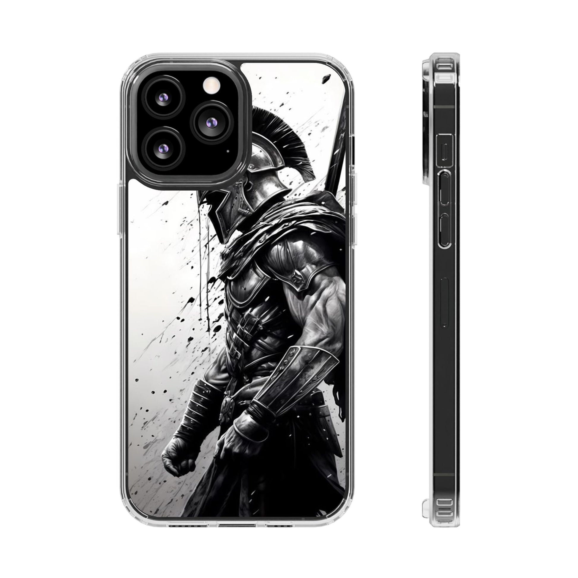 Spartan Soldier Inspired design Clear Phone Cases for Iphone and Samsung