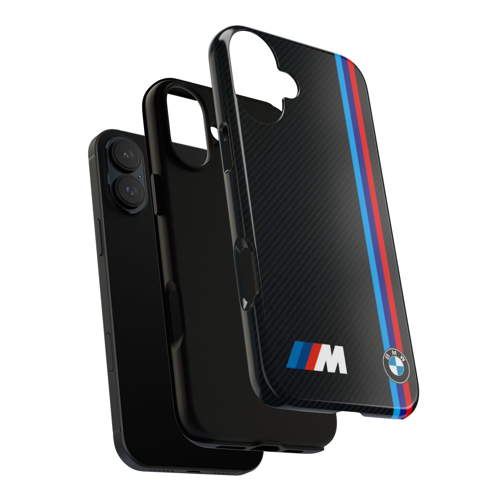 BMW M Stripes Carbon Fiber Design Tough Cases for iPhones, Samsung, and Pixel