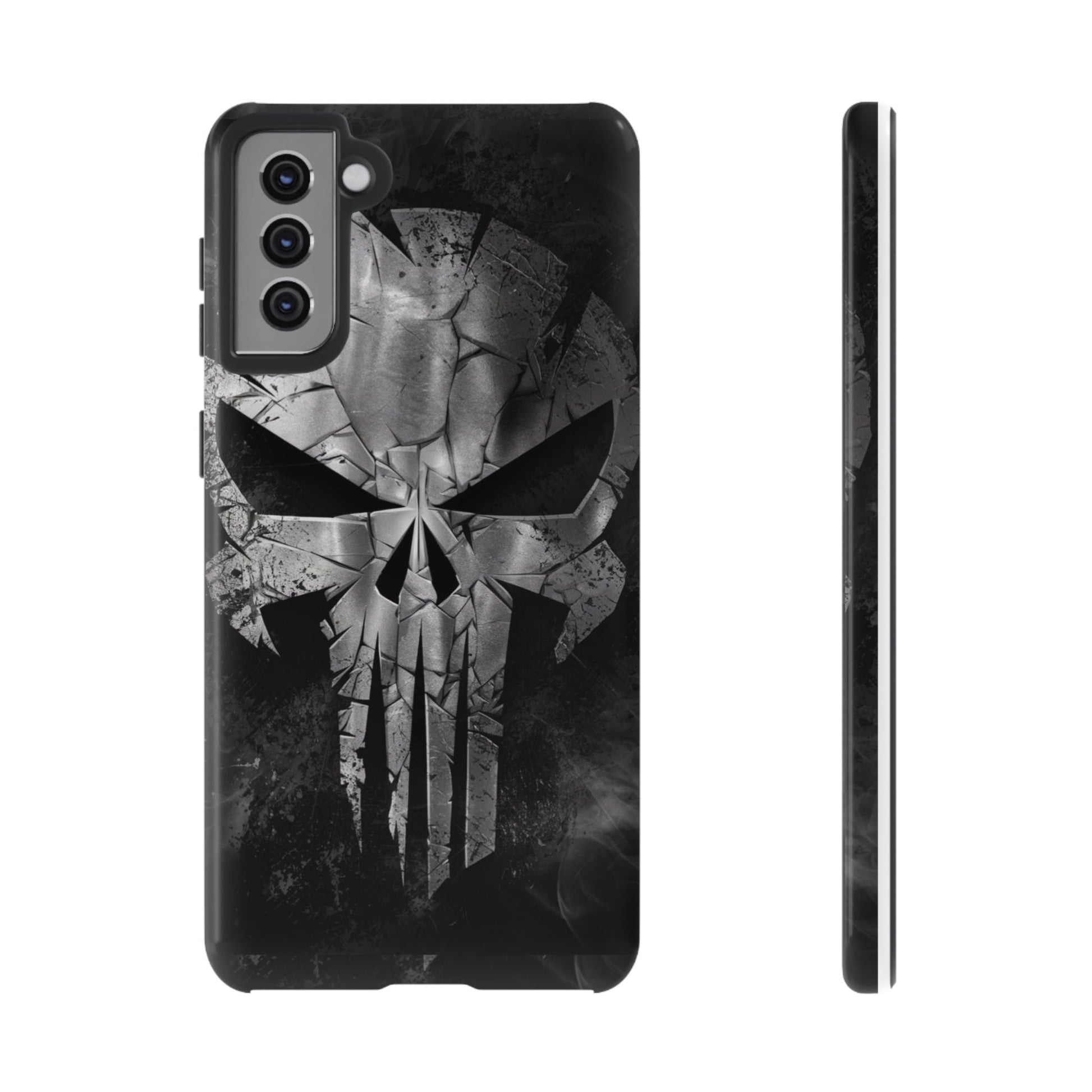 The Punisher Logo Art Tough Cases for iPhones, Samsung, and Pixel