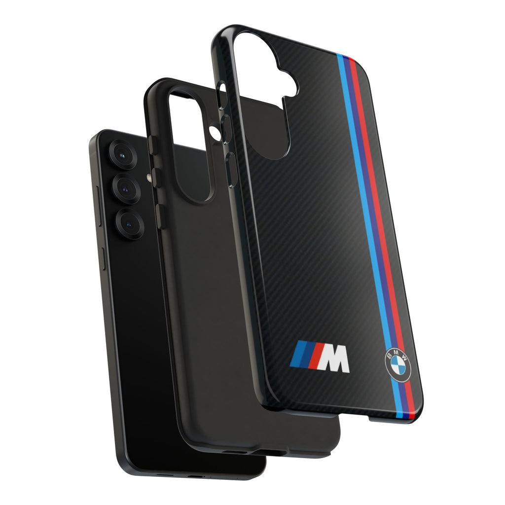 BMW M Stripes Carbon Fiber Design Tough Cases for iPhones, Samsung, and Pixel