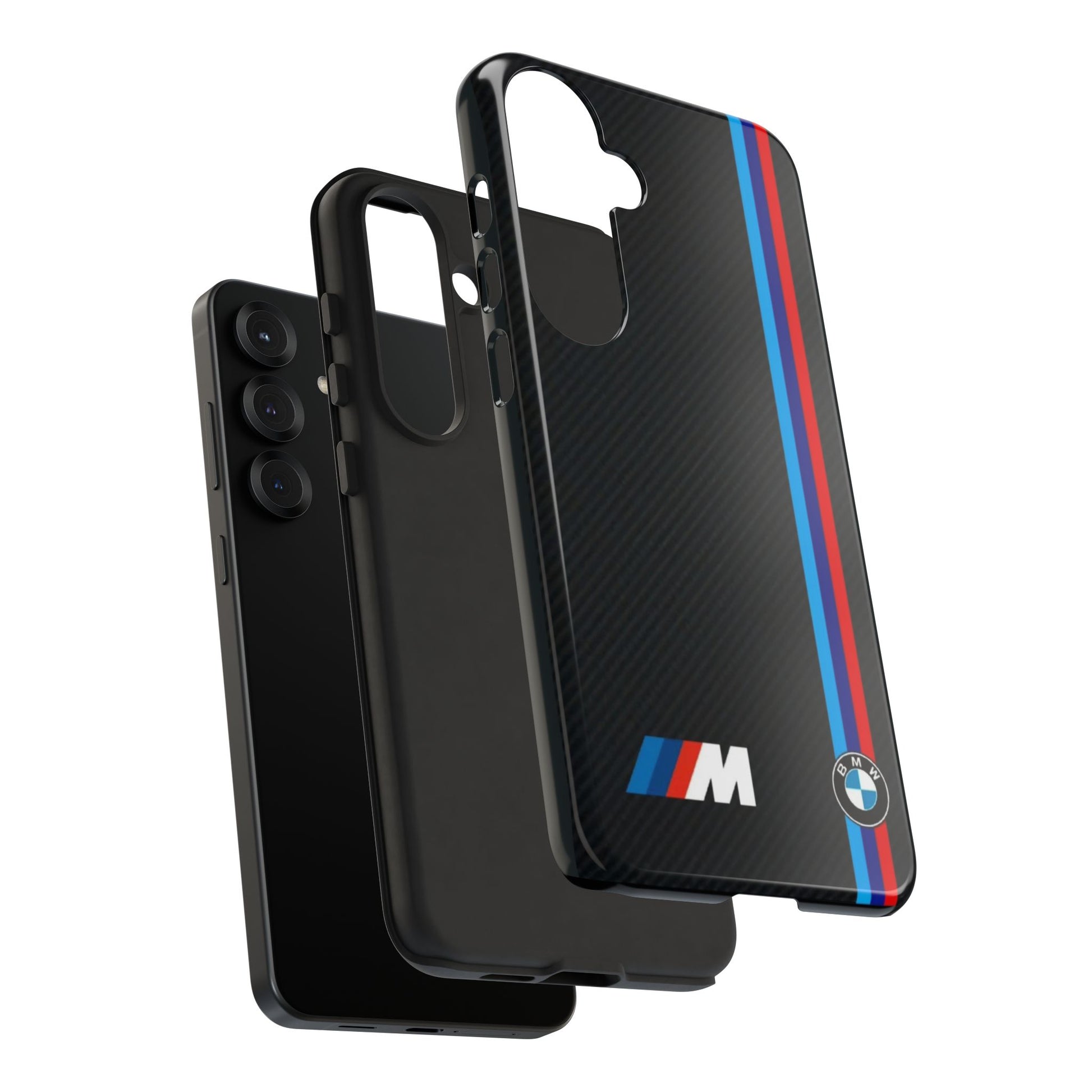 BMW M Stripes Carbon Fiber Design Tough Cases for iPhones, Samsung, and Pixel