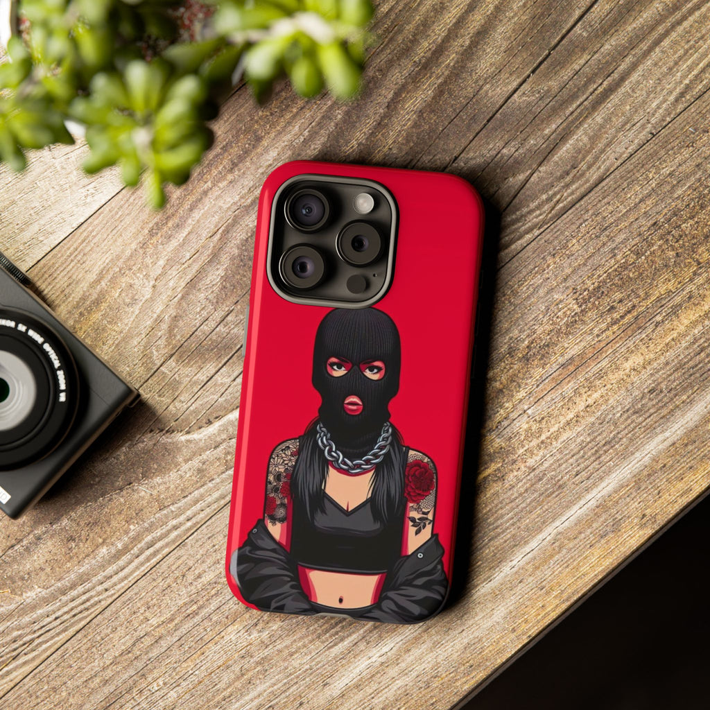 Thug Girl Red Design Tough Cases for iPhones, Samsung, and Pixel