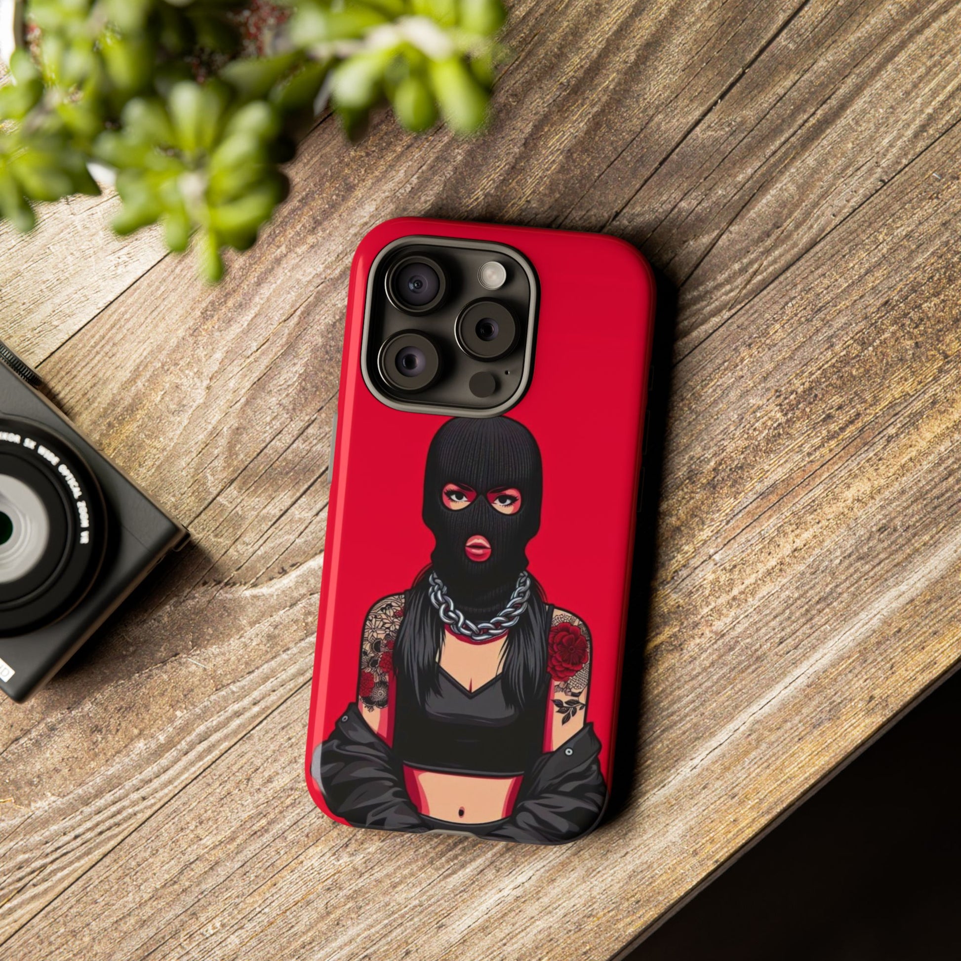 Thug Girl Red Design Tough Cases for iPhones, Samsung, and Pixel