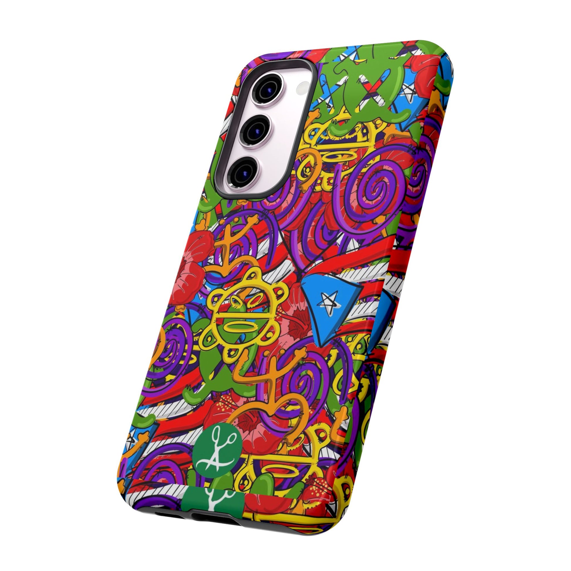 Puerto Rico Taino Tribal Art Tough Cases for iPhones, Samsung, and Pixel