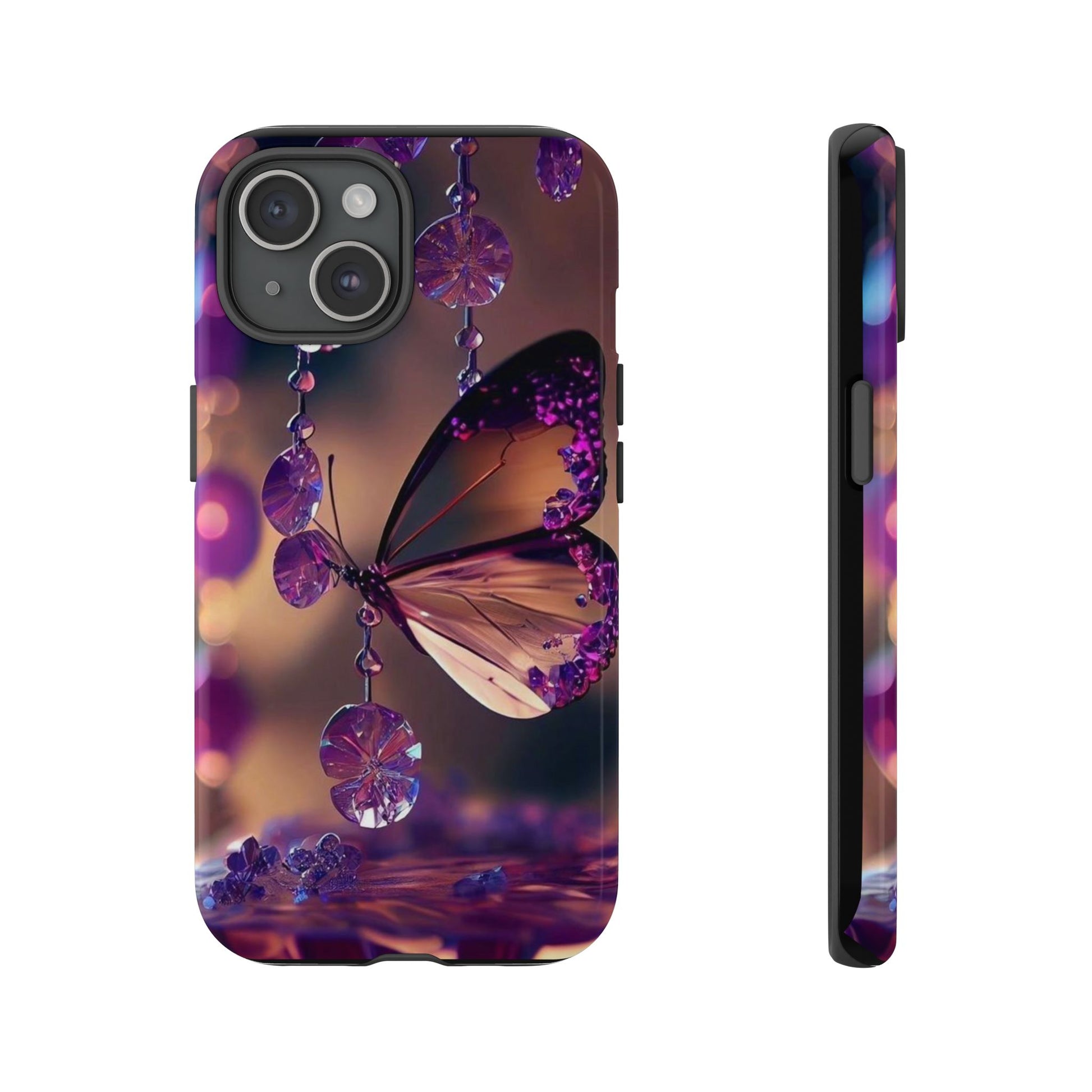 Purple Butterfly Tough Cases for iPhones, Samsung, and Pixel