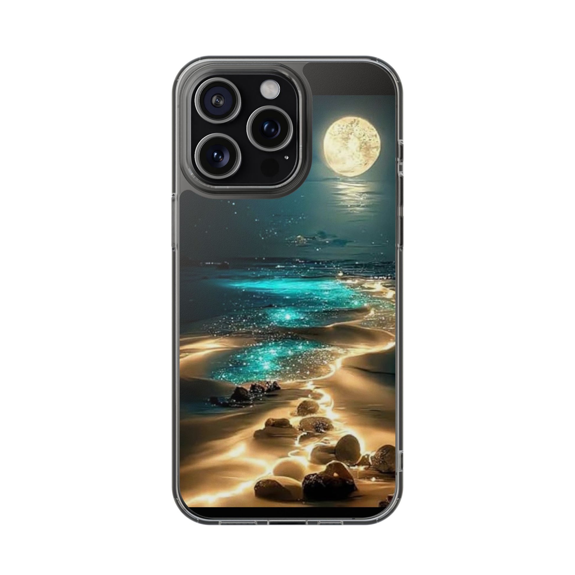 Neon Moonlight on the Beach Iphone, Samsung case