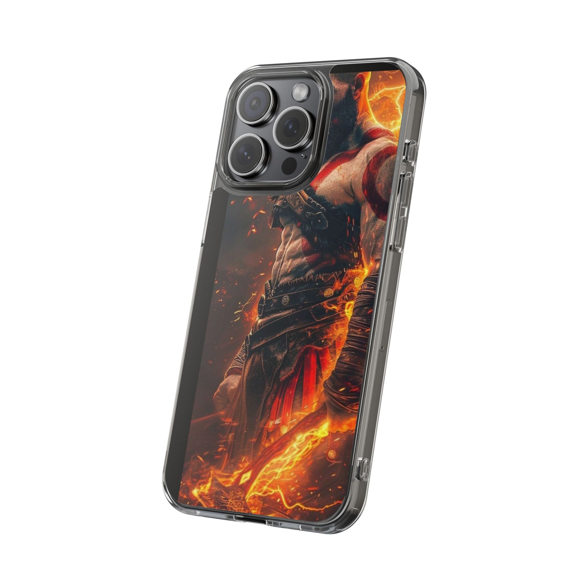 Kratos The God of War Inspired Design Clear Phone Cover