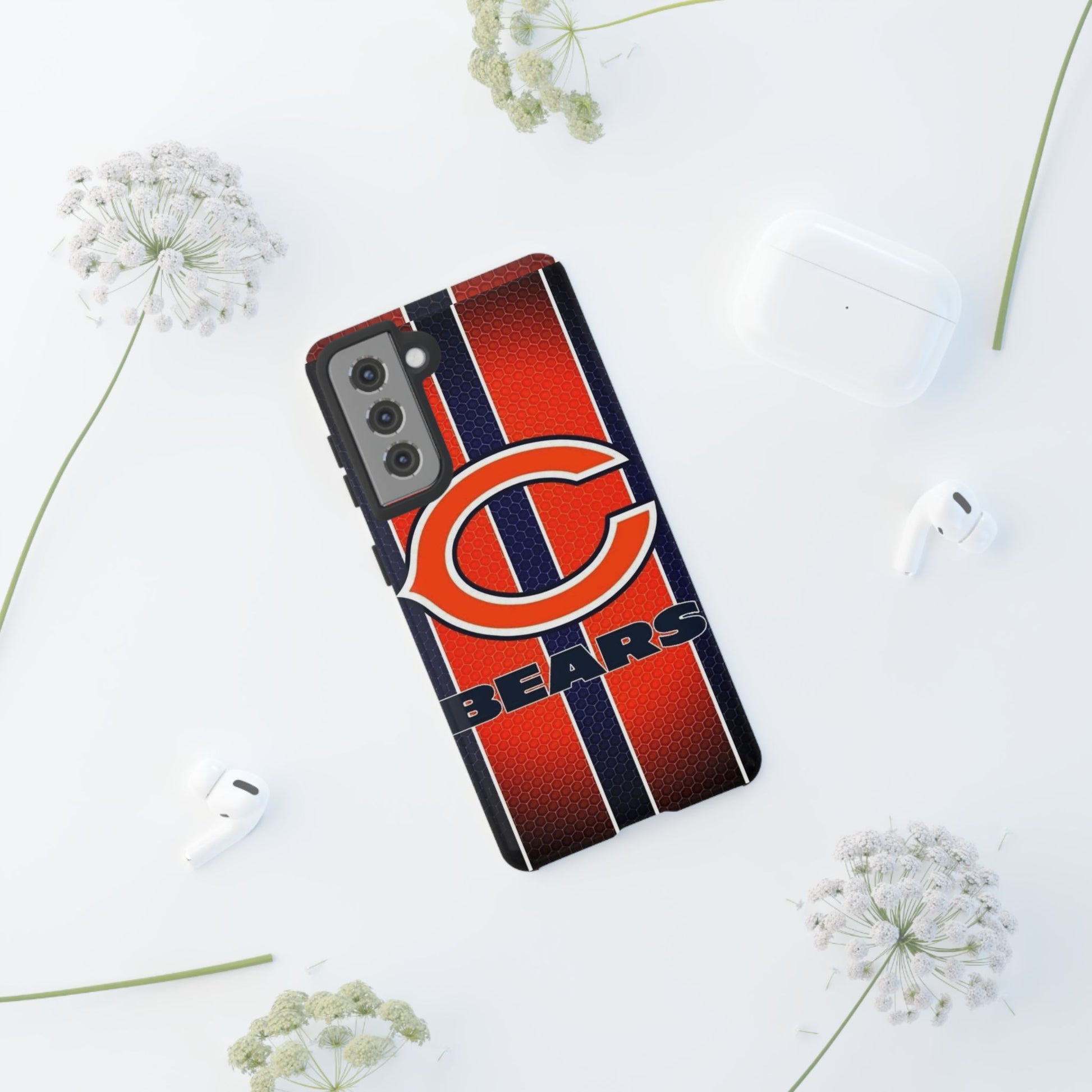 Chicago Bears Stripes Football Phone Case, Tough Cases for iPhones, Samsung, and Pixel