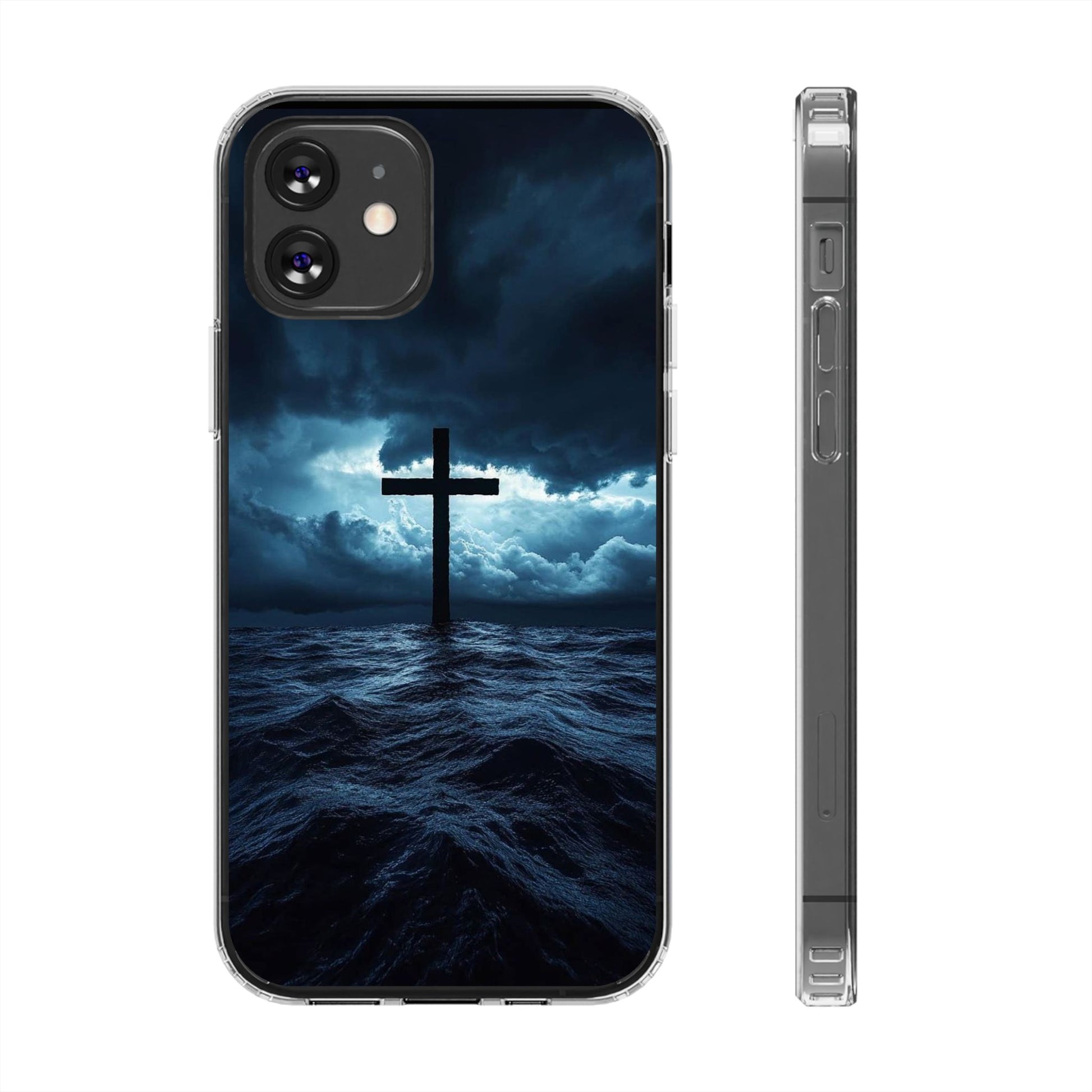 Christian Cross Storm Clear Case - Religious iPhone Samsung Cover, Faith Phone