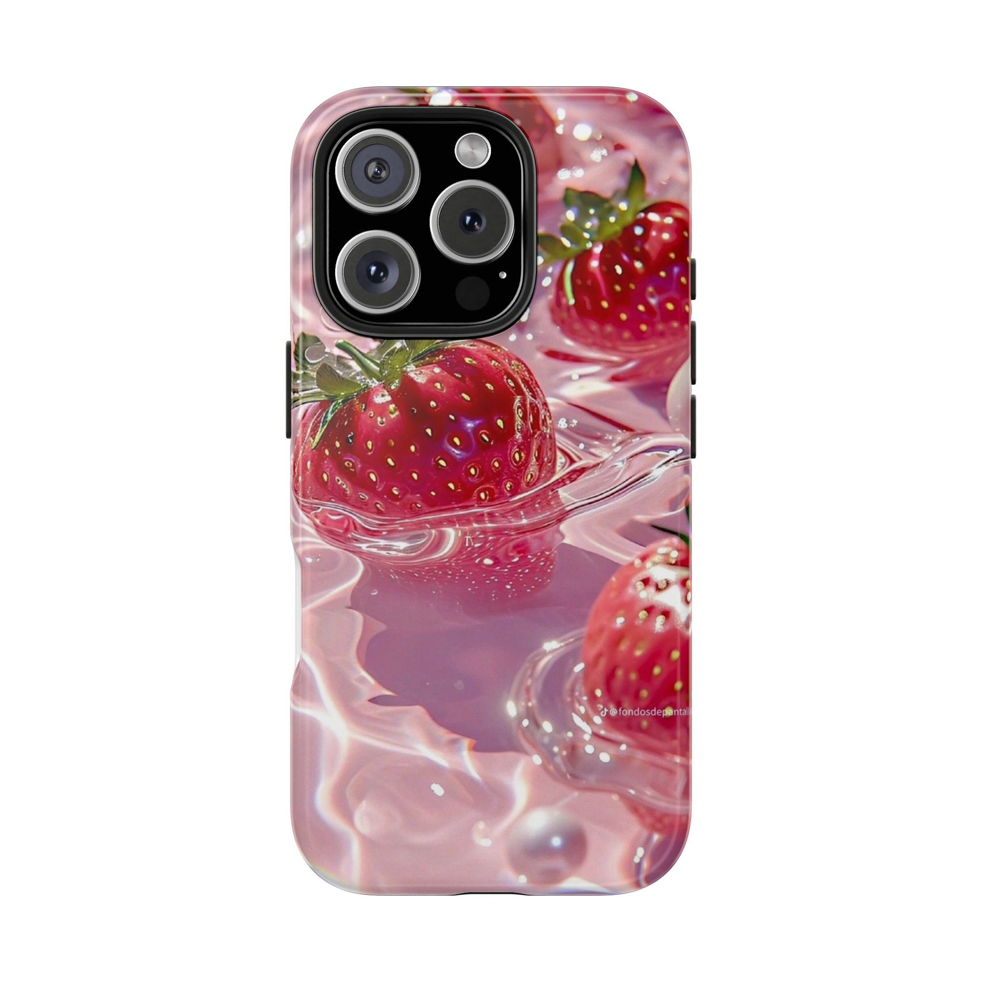 Floating Strawberries Themed Tough Phone Cases for Iphones & Samsung Phones