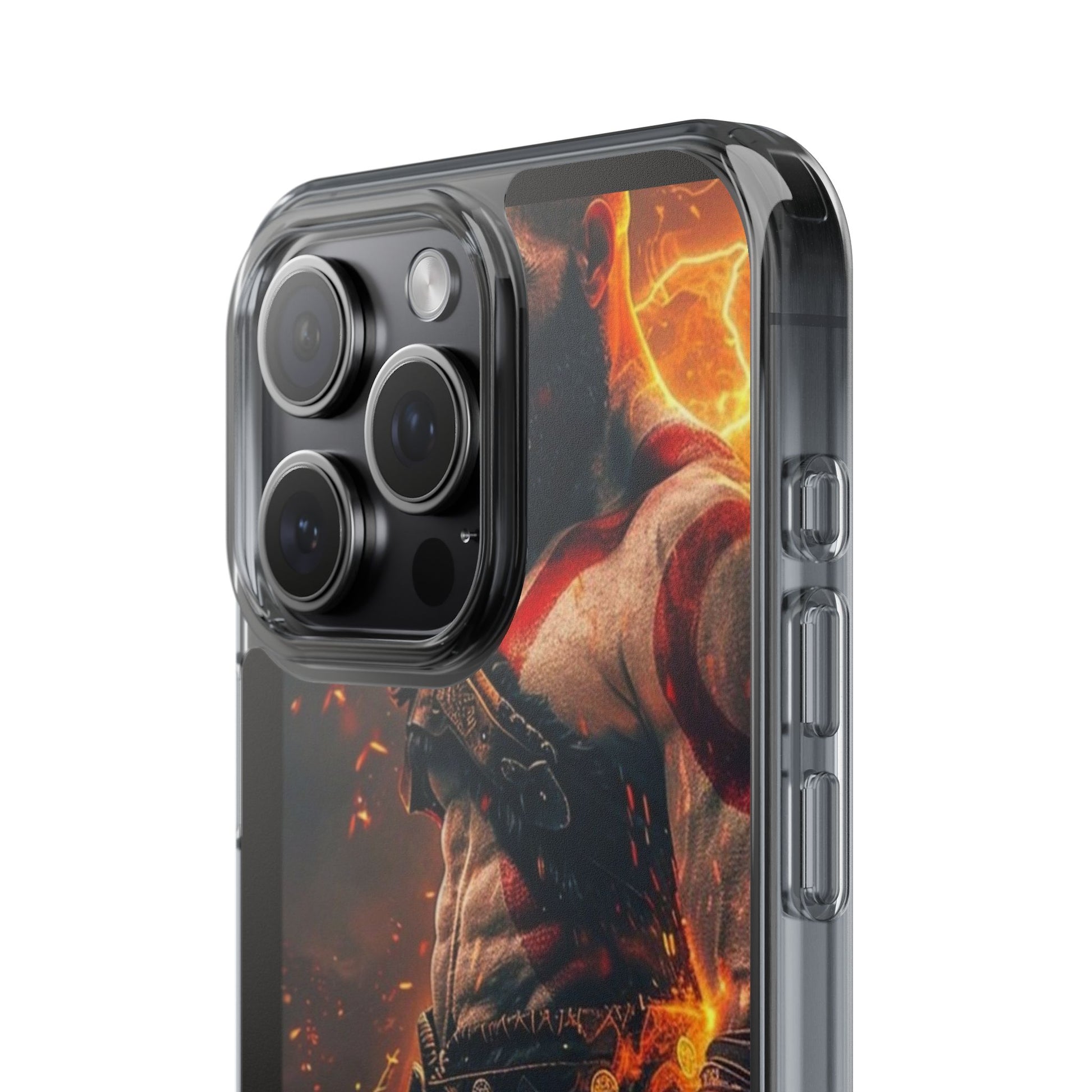 Kratos The God of War Inspired Design Clear Phone Cover