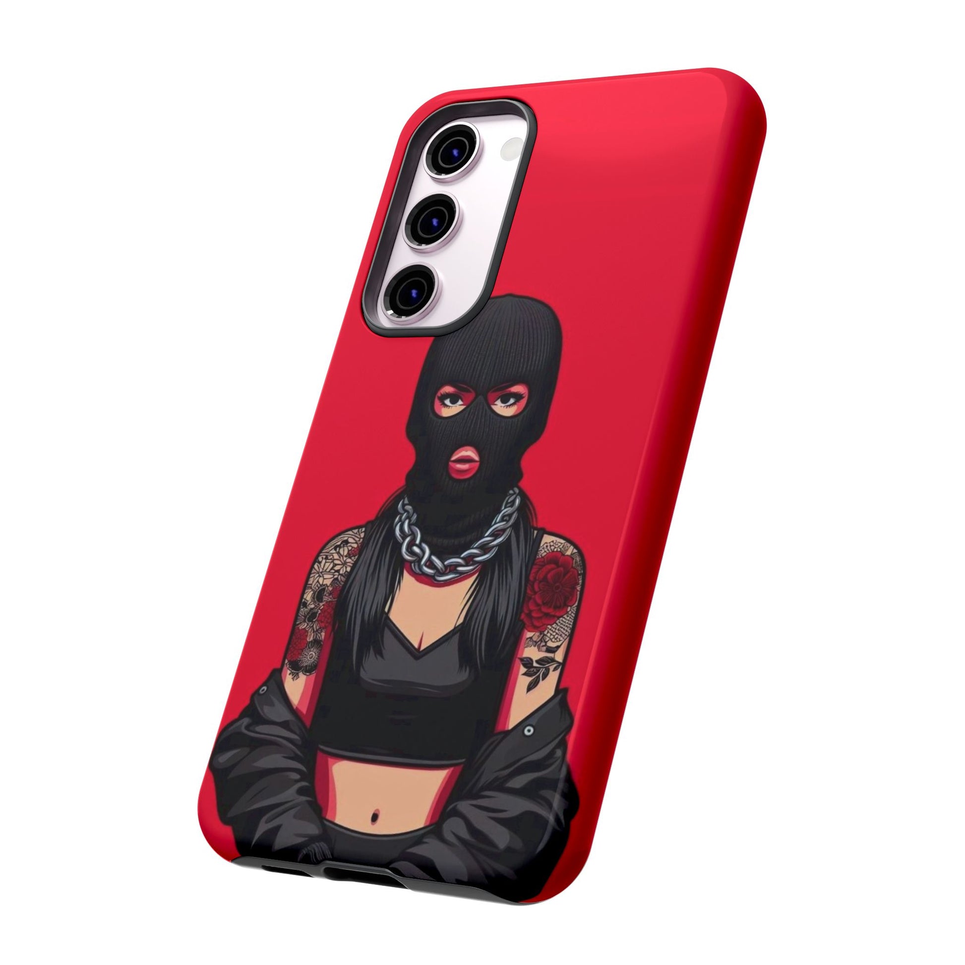 Thug Girl Red Design Tough Cases for iPhones, Samsung, and Pixel