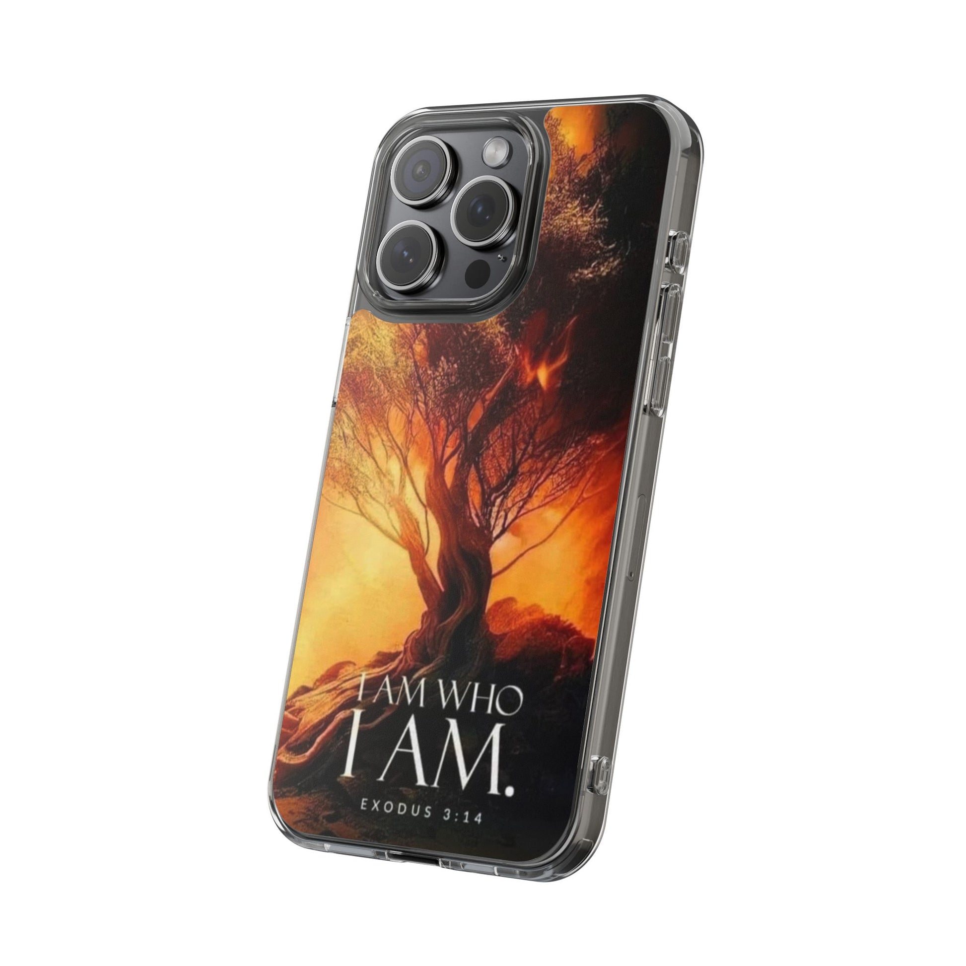 Phone Case, I Am Who I Am Bible Verse Clear Case for Iphone Samsung, Religious