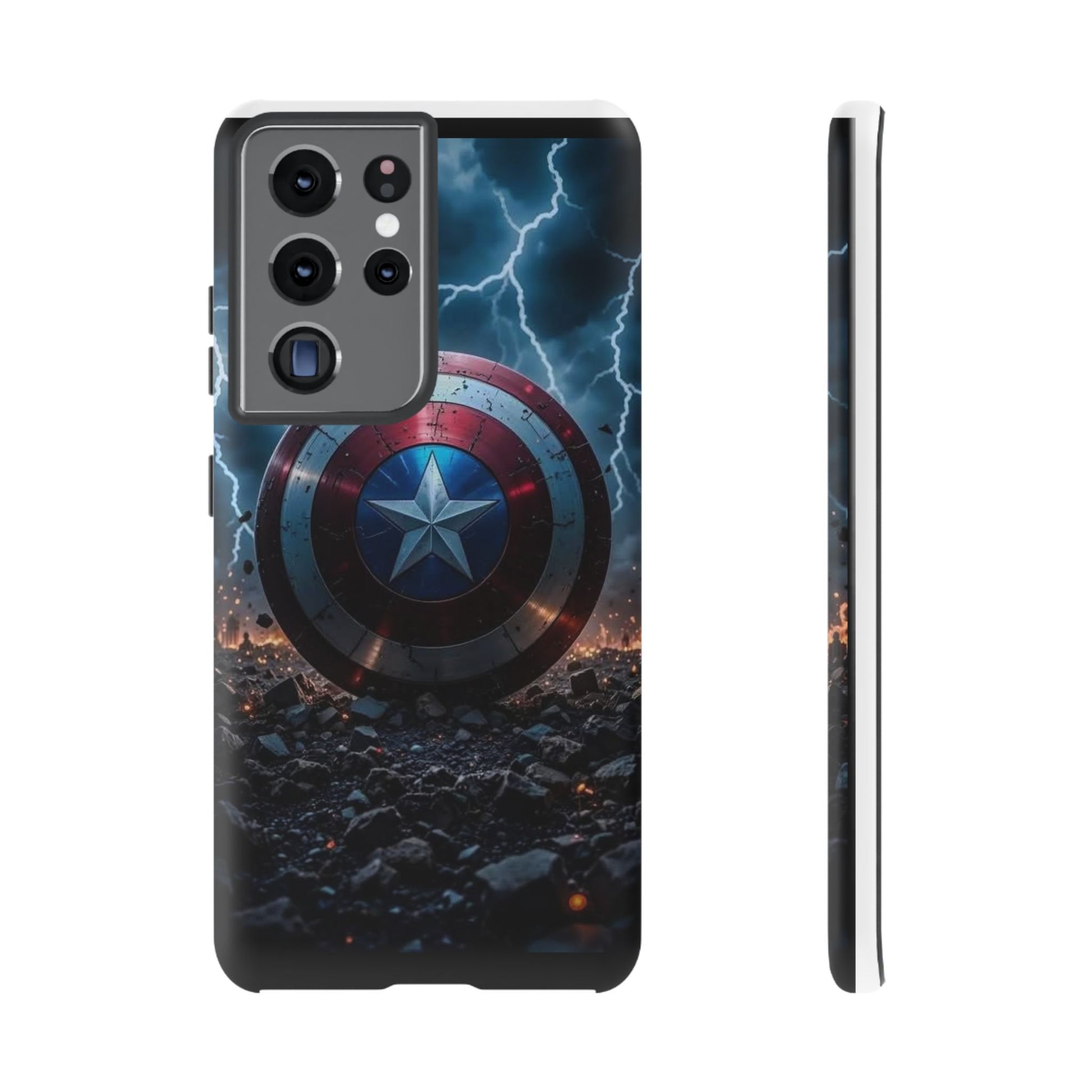 Captain America Shield Tough Cases for iPhones, Samsung, and Pixel