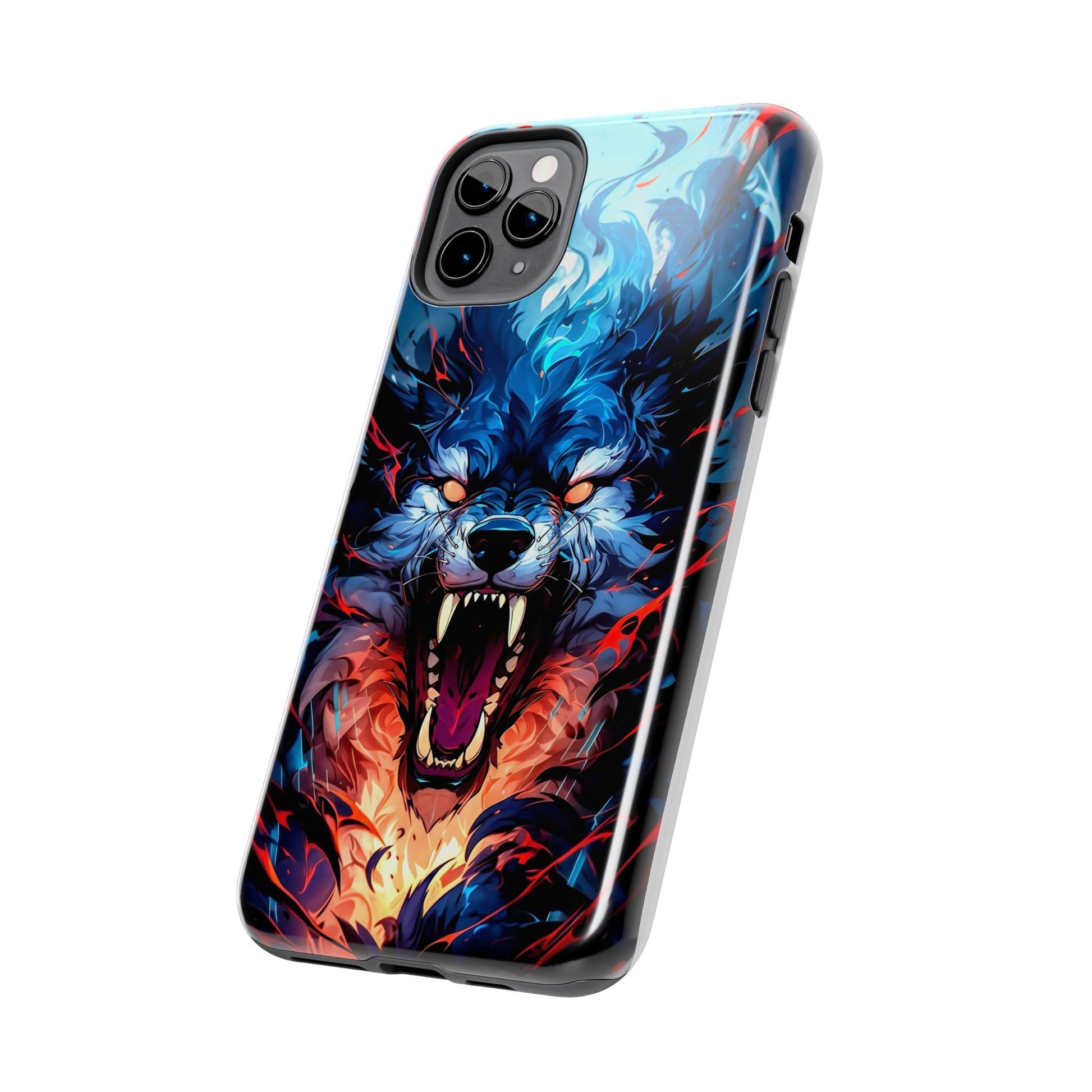 Aggressive Wolf Art Themed Tough Phone Cases for Iphones & Samsung Phones