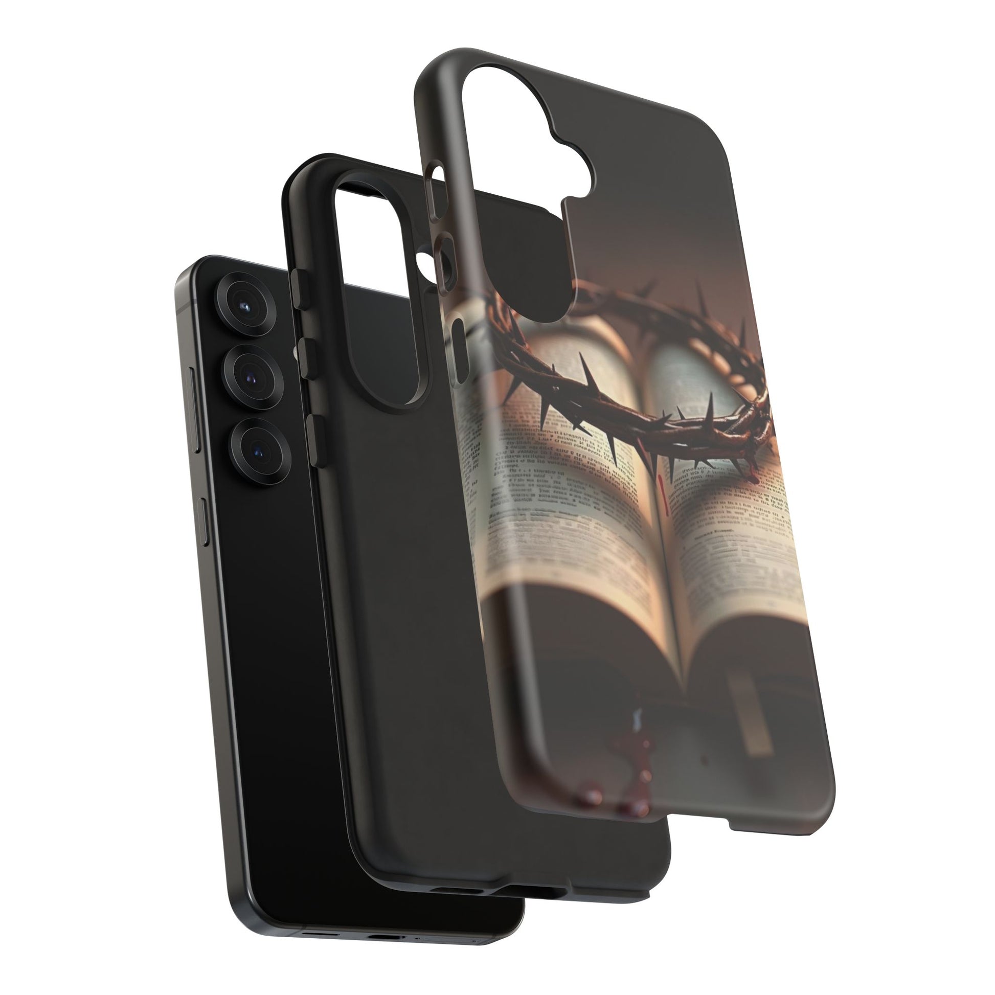 Crown of Thorns and Bible Christian Tough Cases for iPhones, Samsung, and Pixel