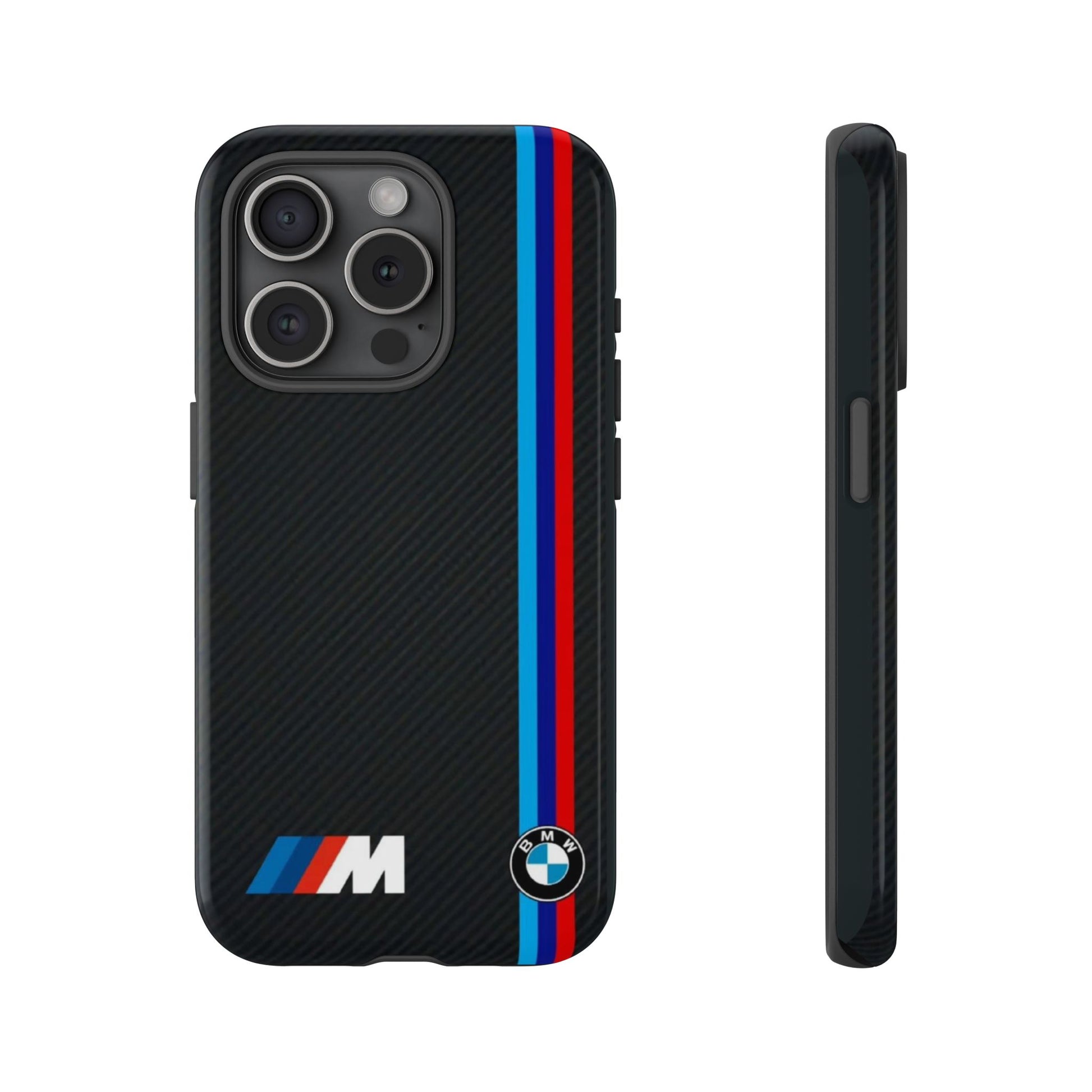 BMW M Stripes Carbon Fiber Design Tough Cases for iPhones, Samsung, and Pixel