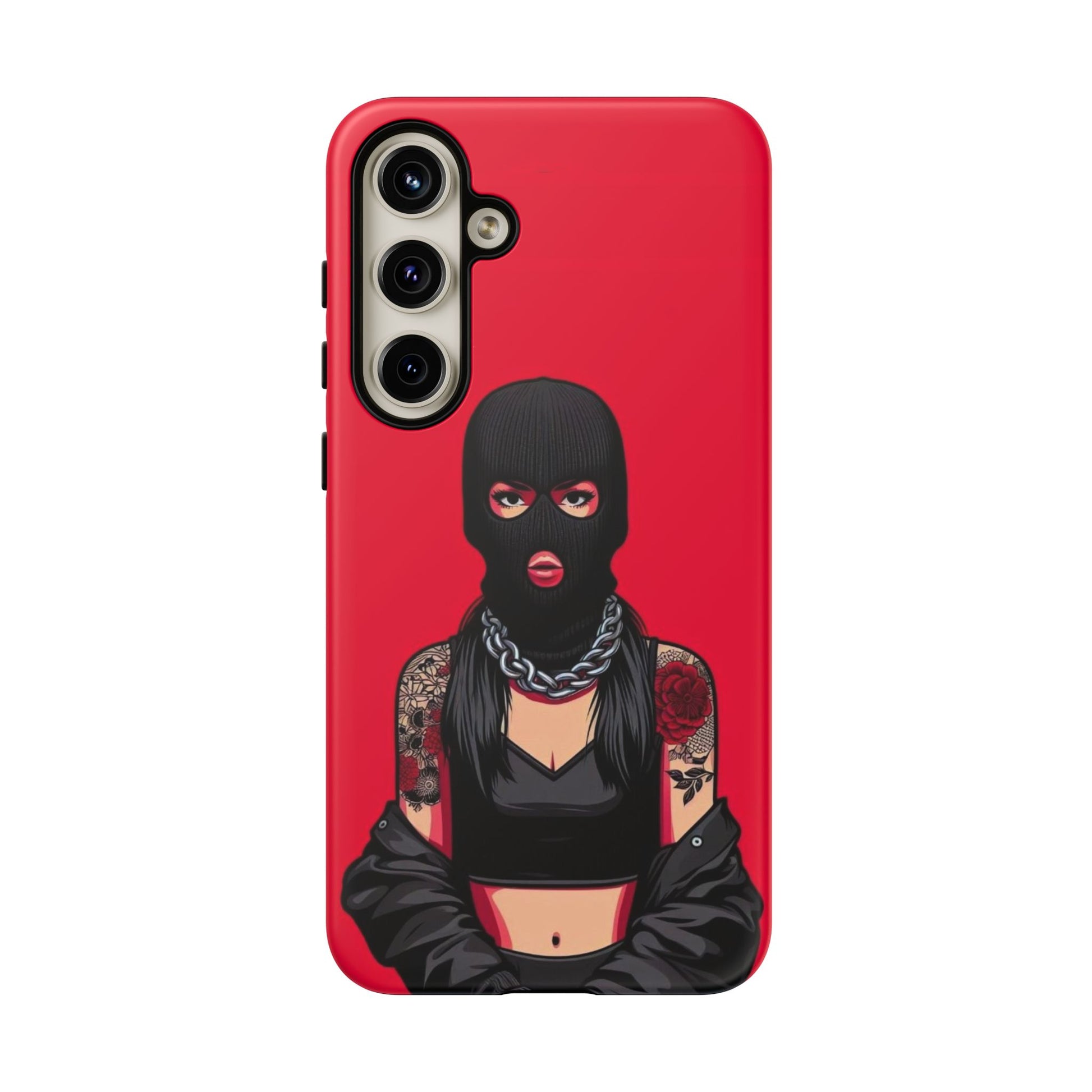 Thug Girl Red Design Tough Cases for iPhones, Samsung, and Pixel