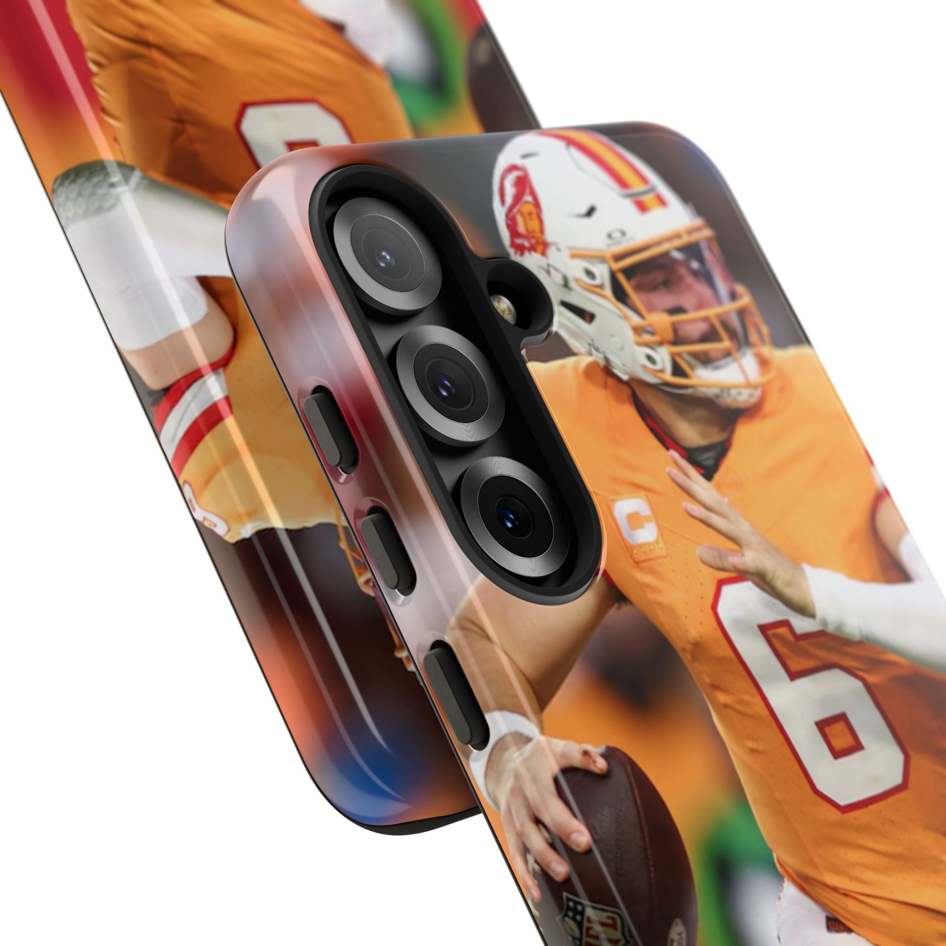 Tampa Bay Buccaneers Baker Mayfield Football Tough Cases for iPhones, Samsung, and Pixel