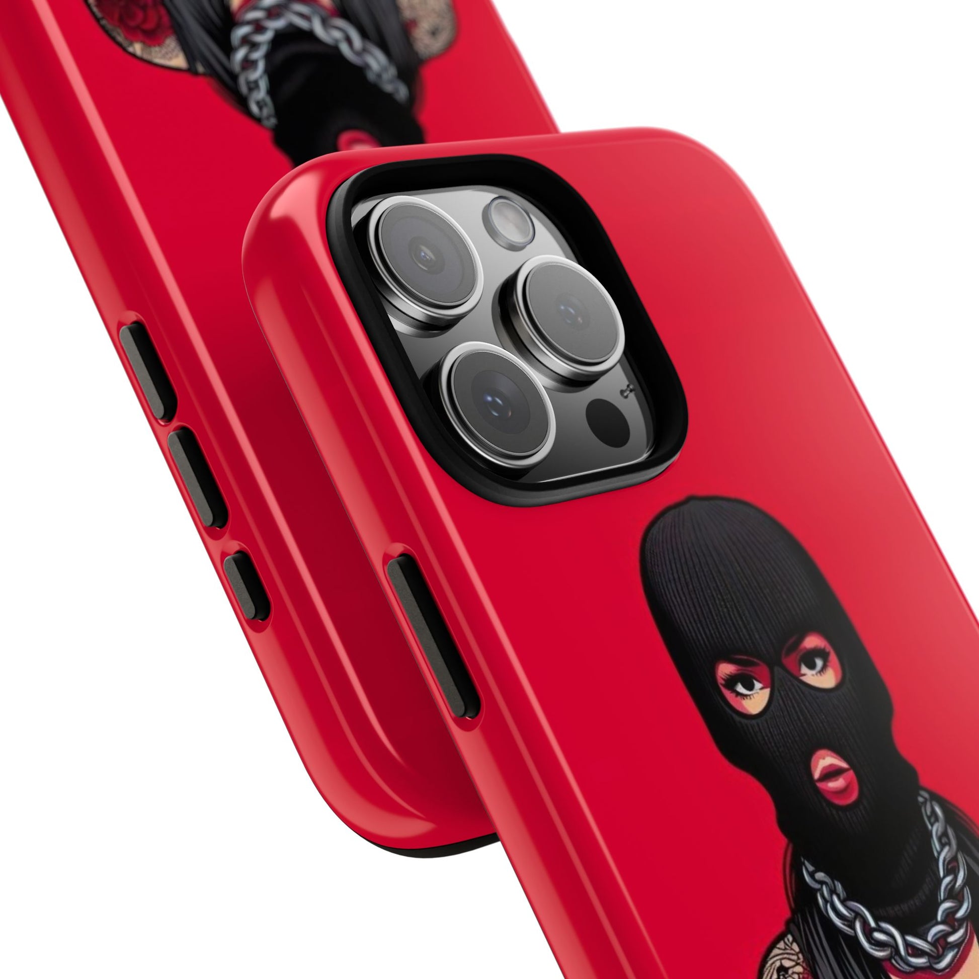 Thug Girl Red Design Tough Cases for iPhones, Samsung, and Pixel