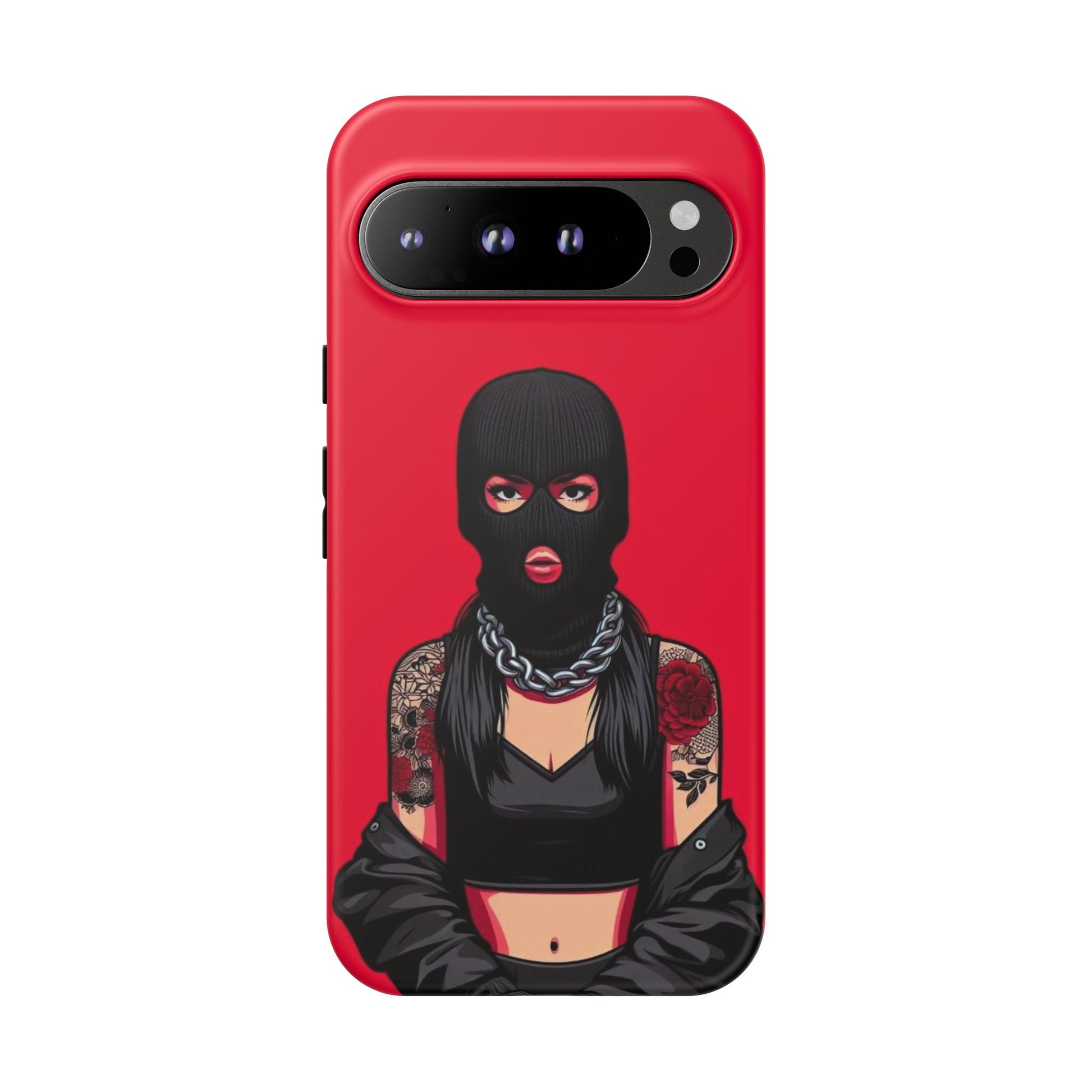 Thug Girl Red Design Tough Cases for iPhones, Samsung, and Pixel