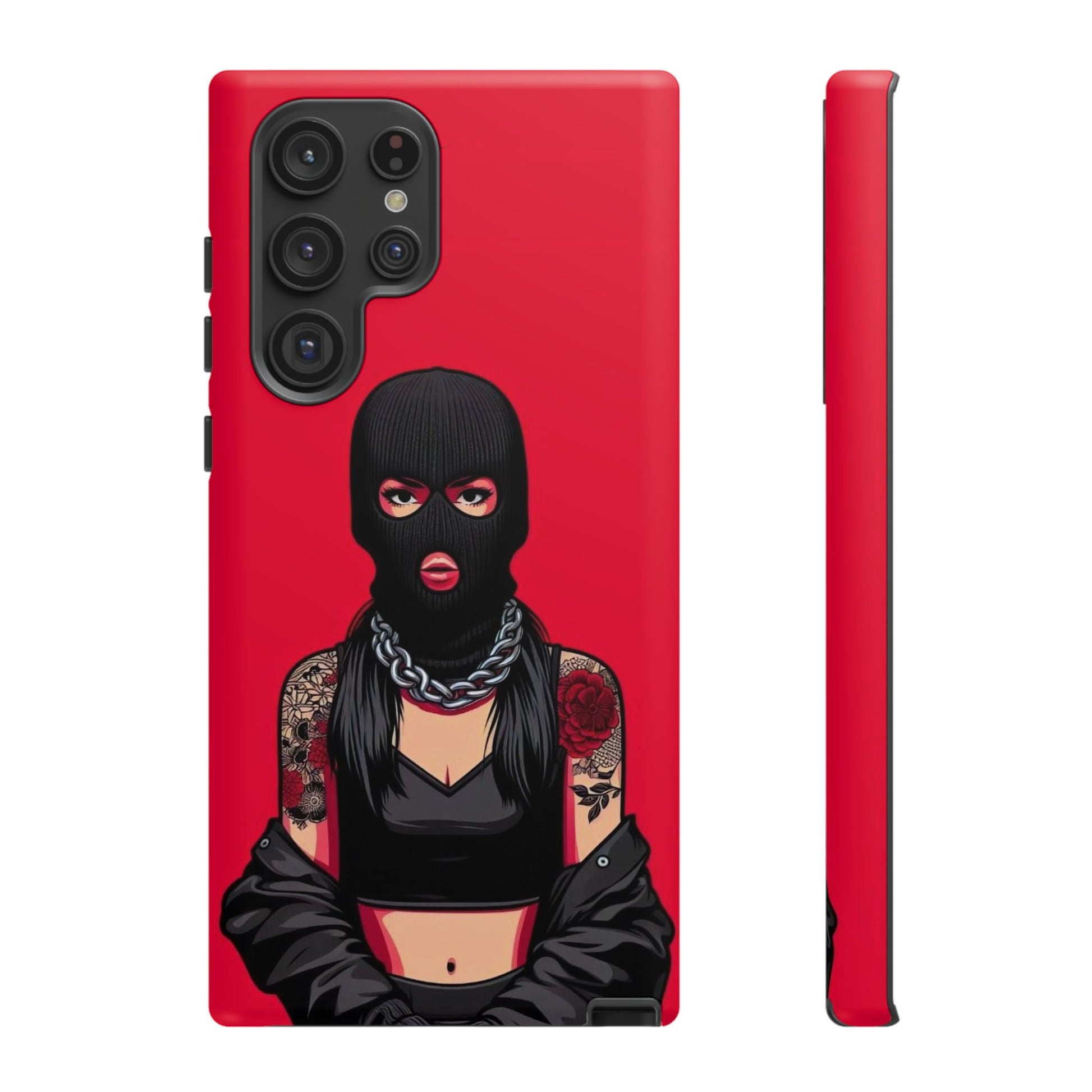 Thug Girl Red Design Tough Cases for iPhones, Samsung, and Pixel