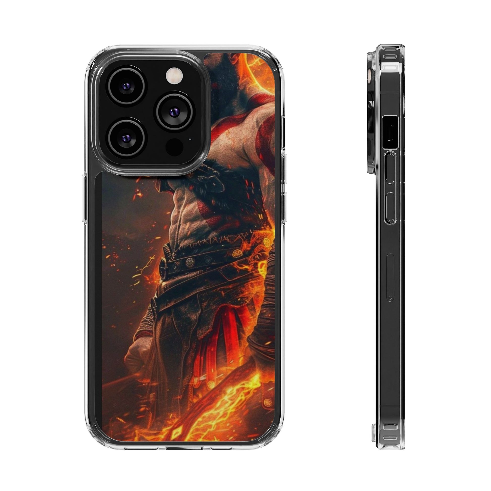 Kratos The God of War Inspired Design Clear Phone Cover