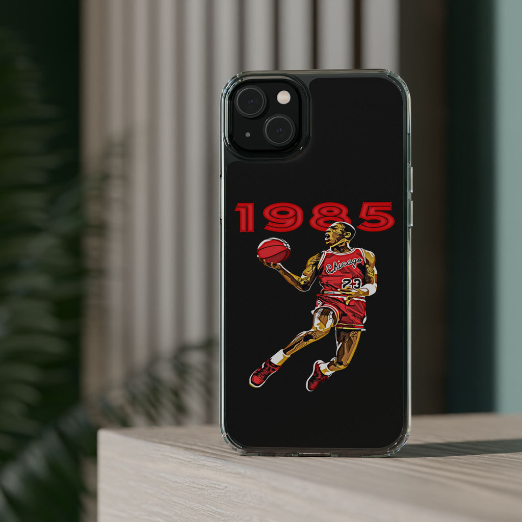 1985 Jordan Slam Dunk themed Basketball Inspired design Clear Phone Cases
