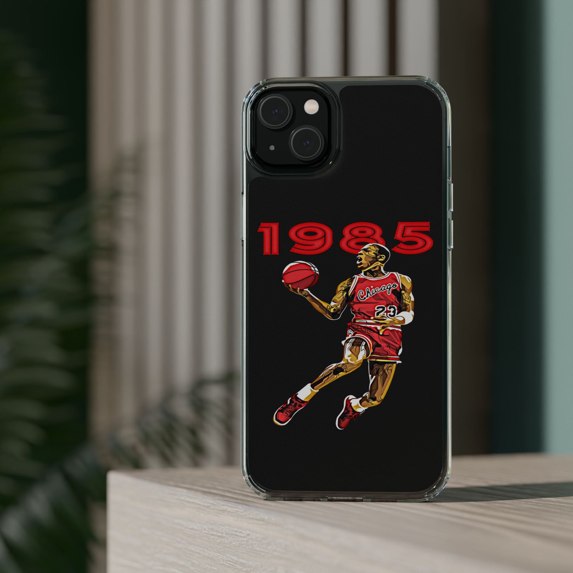 1985 Jordan Slam Dunk themed Basketball Inspired design Clear Phone Cases