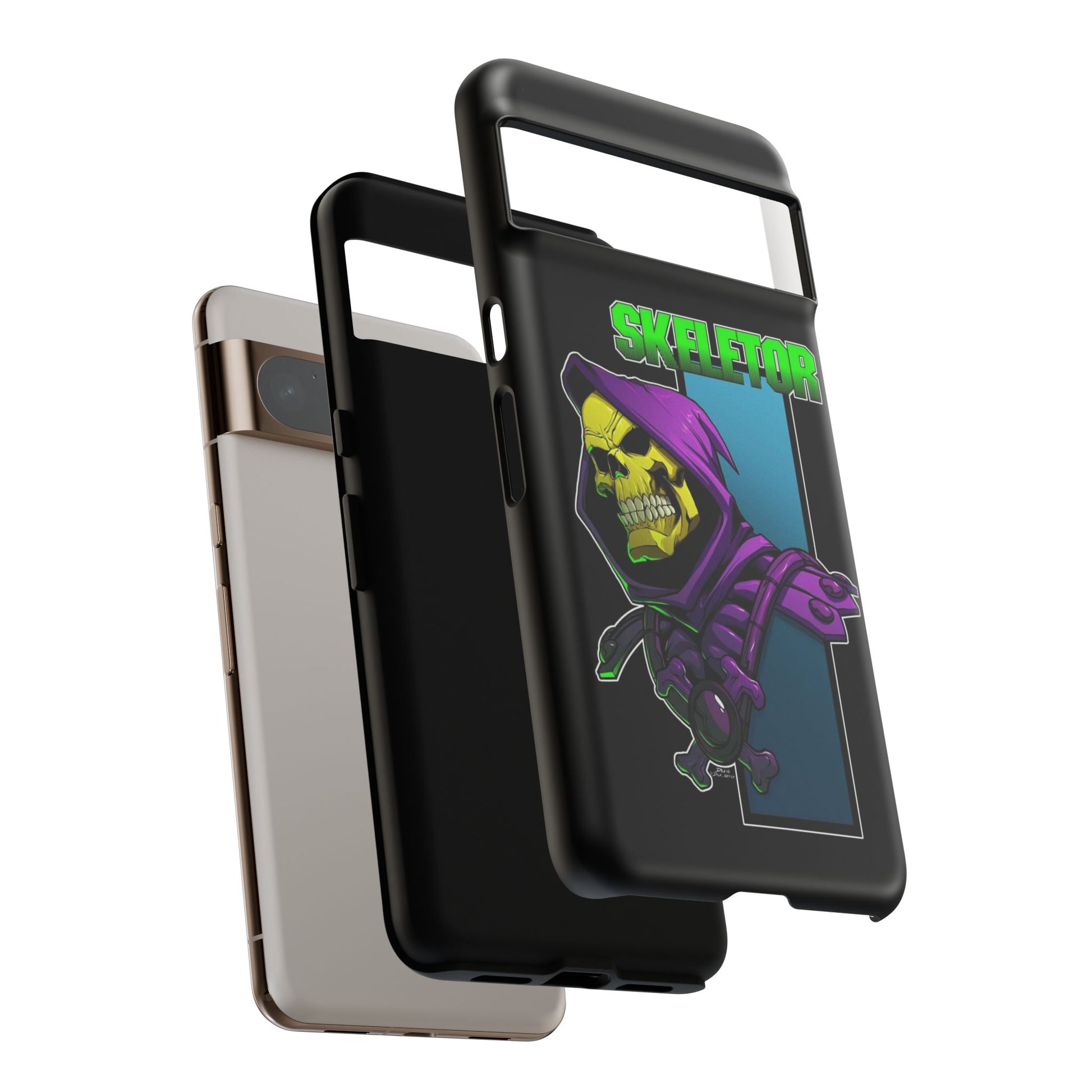 Skeletor Tough Cases for iPhones, Samsung, and Pixel