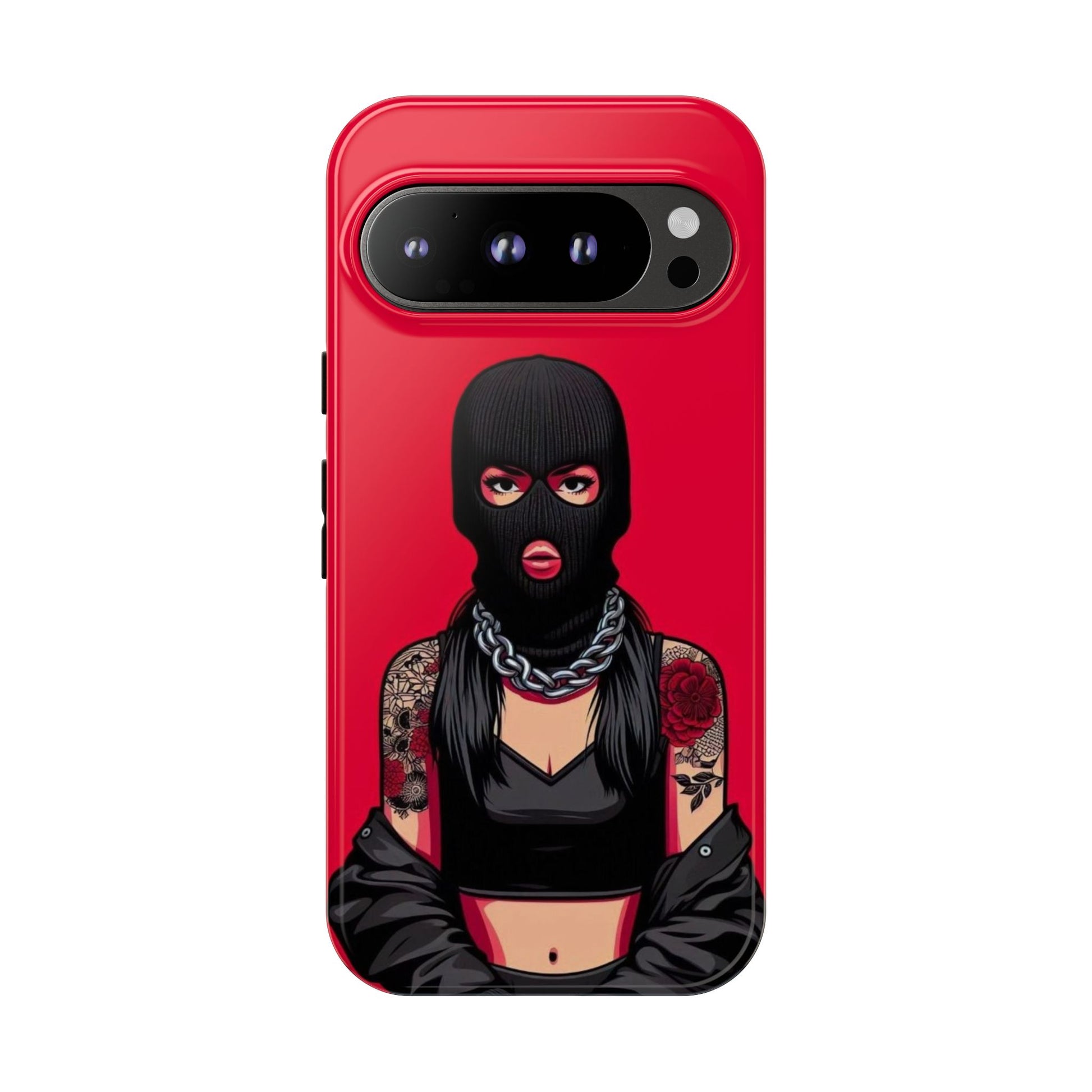 Thug Girl Red Design Tough Cases for iPhones, Samsung, and Pixel