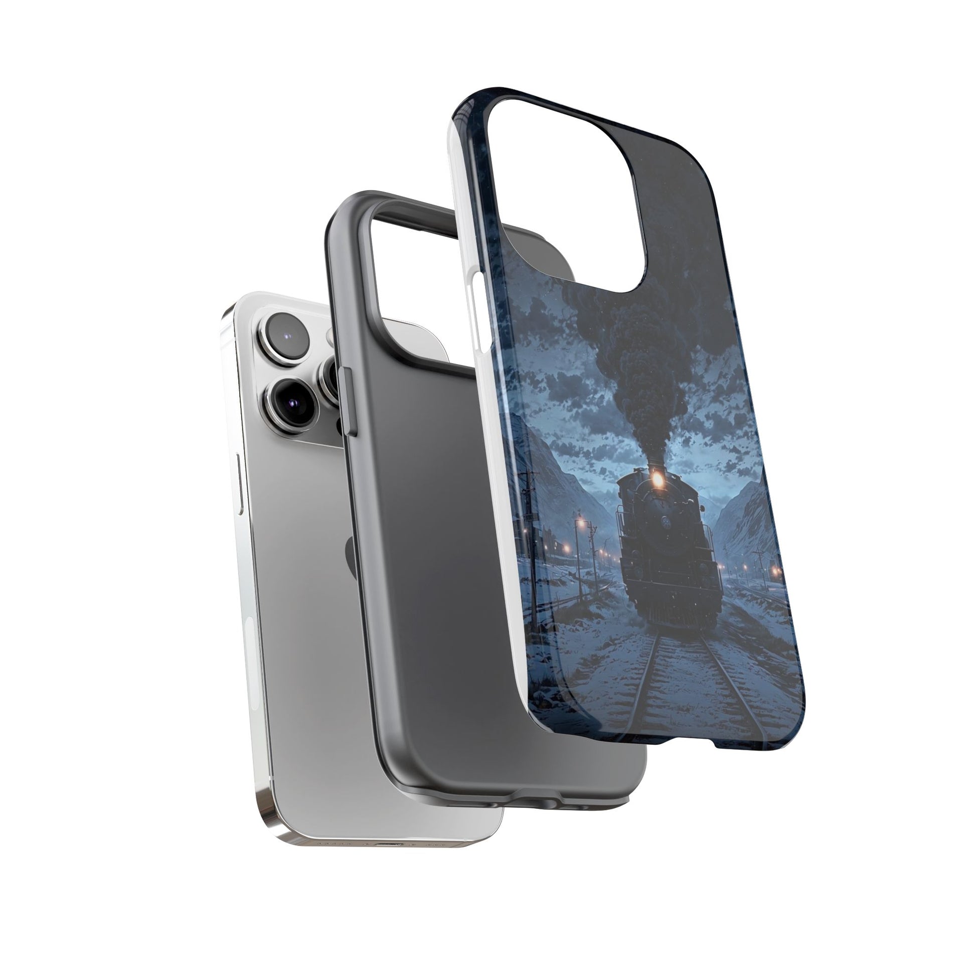 Steam Engine Train Themed Tough Cases for iPhones, Samsung, and Pixel