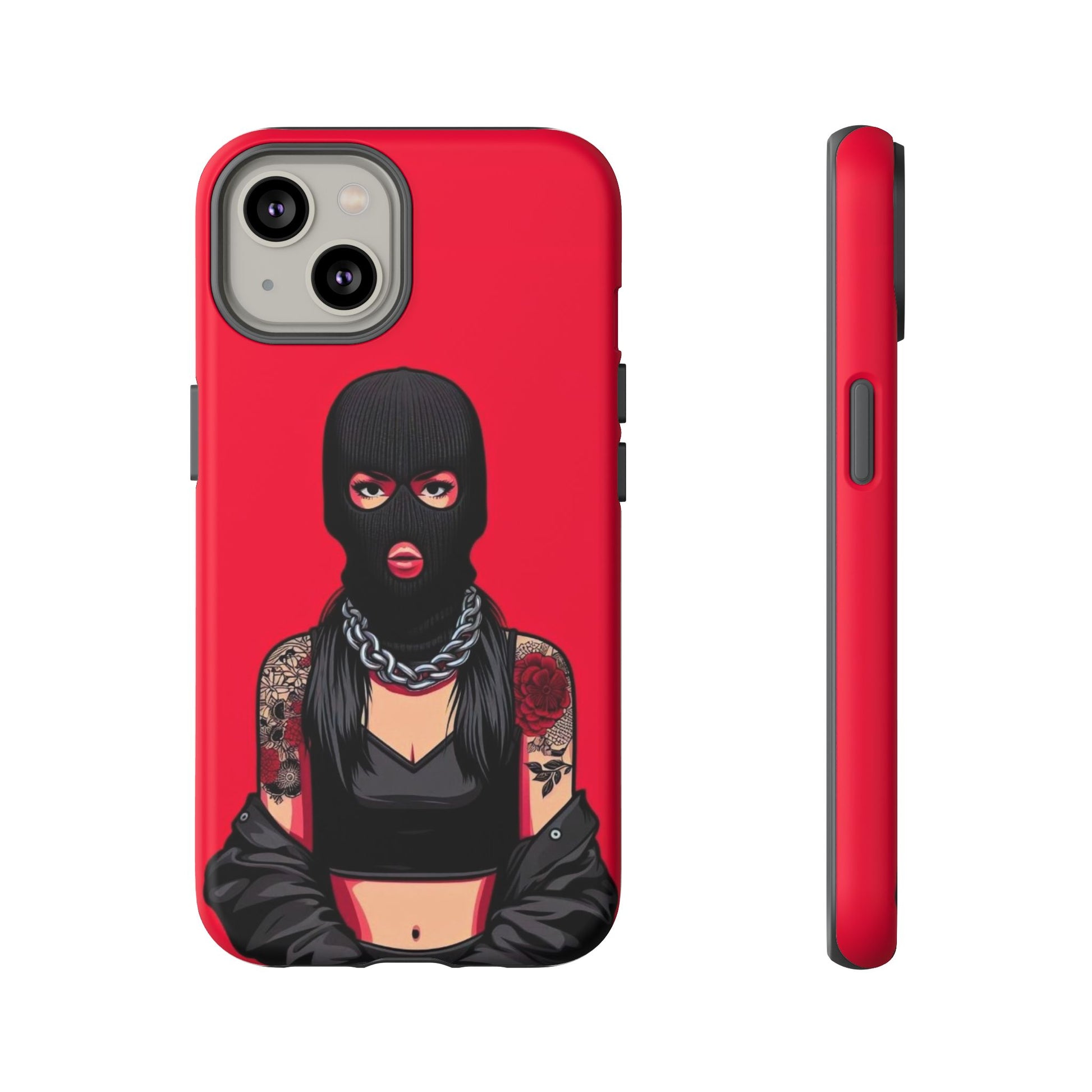 Thug Girl Red Design Tough Cases for iPhones, Samsung, and Pixel