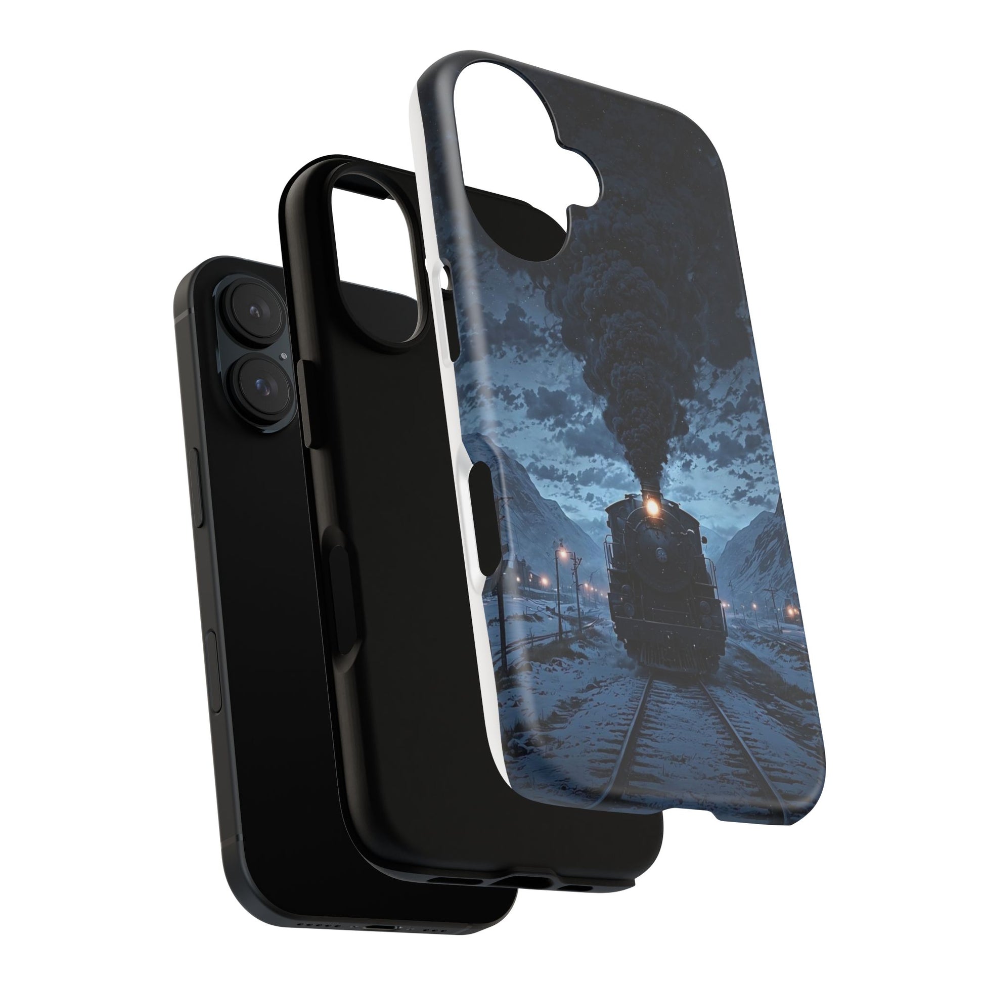 Steam Engine Train Themed Tough Cases for iPhones, Samsung, and Pixel