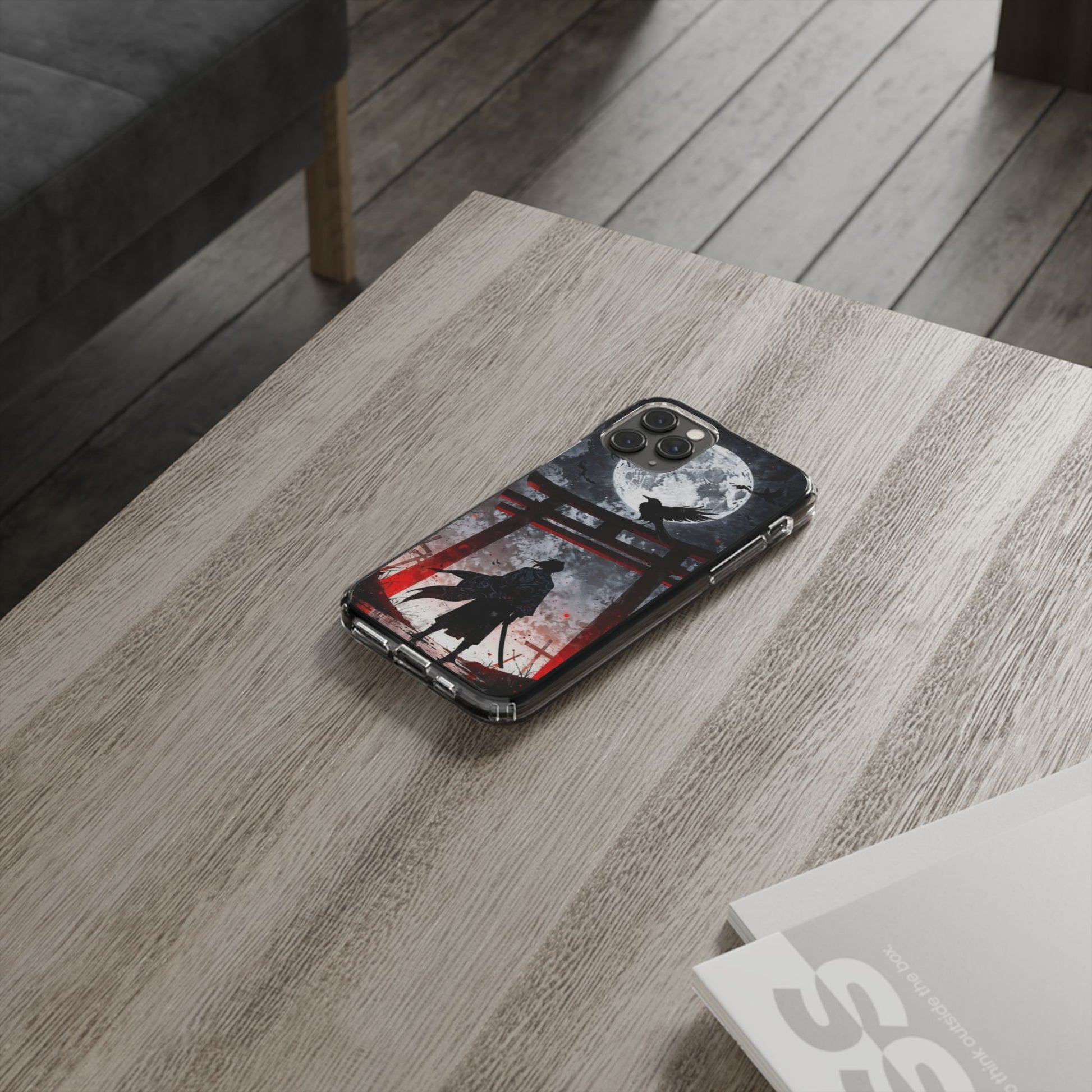 The Lone Samurai and Crow Design case for Iphone and Samsung phones