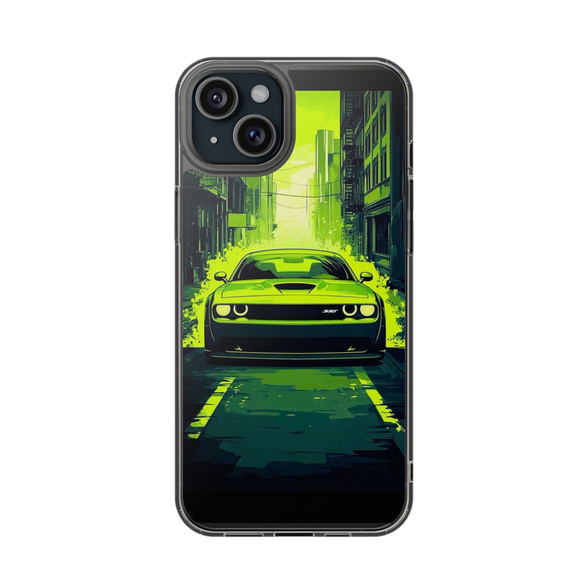 Neon Dodge Challenger Hellcat Phone case for Select Iphones and Samsung phones